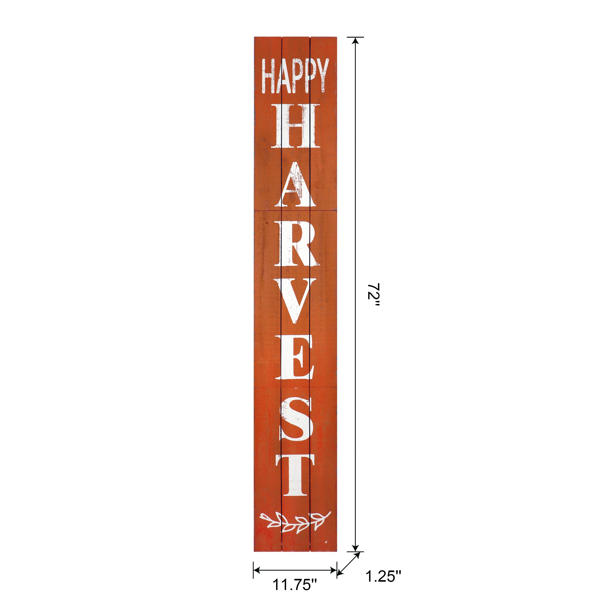 Happy Harvest Wood Porch Sign-Orange 11.75in