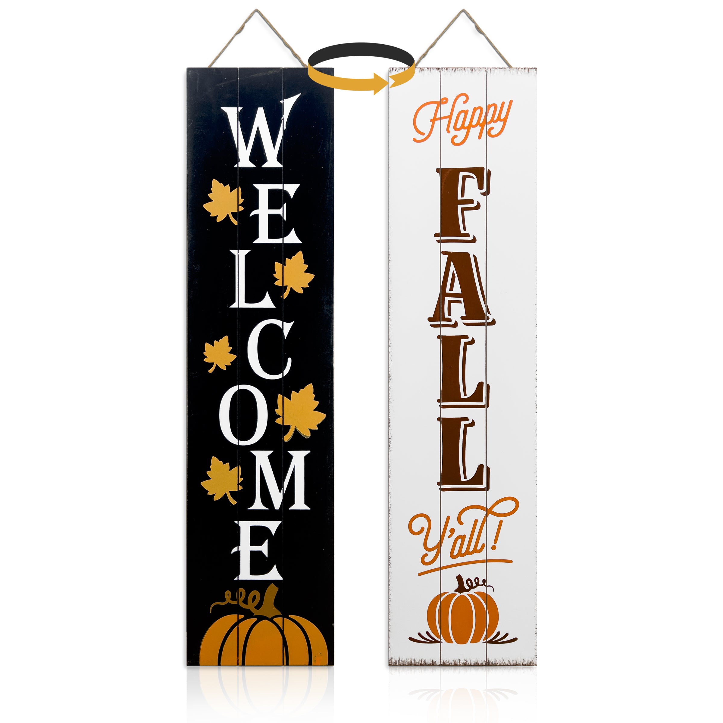 Happy Fall Ya'll / Welcome Porch Sign - Reversible