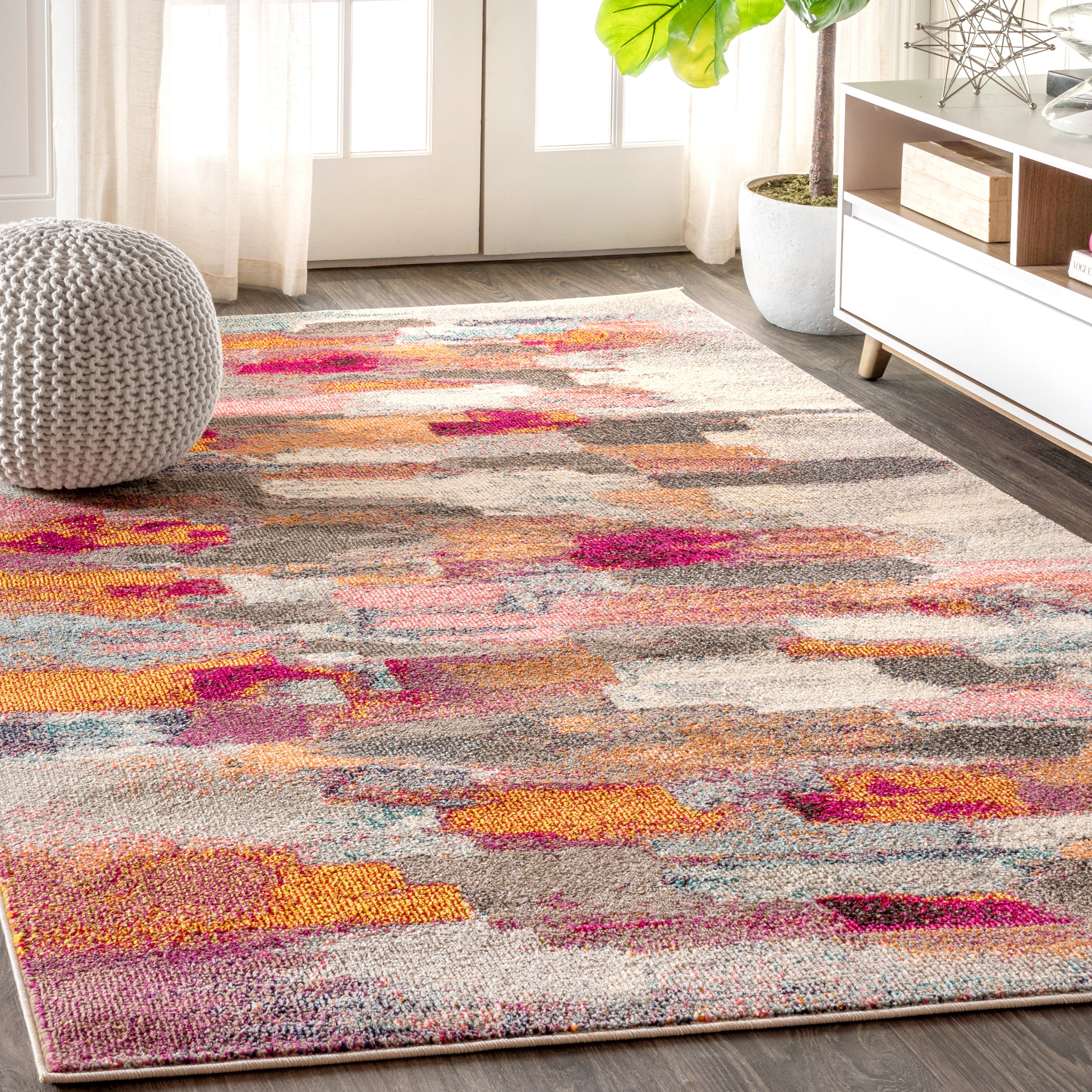 Contemporary POP Modern Brushstroke Area Rug