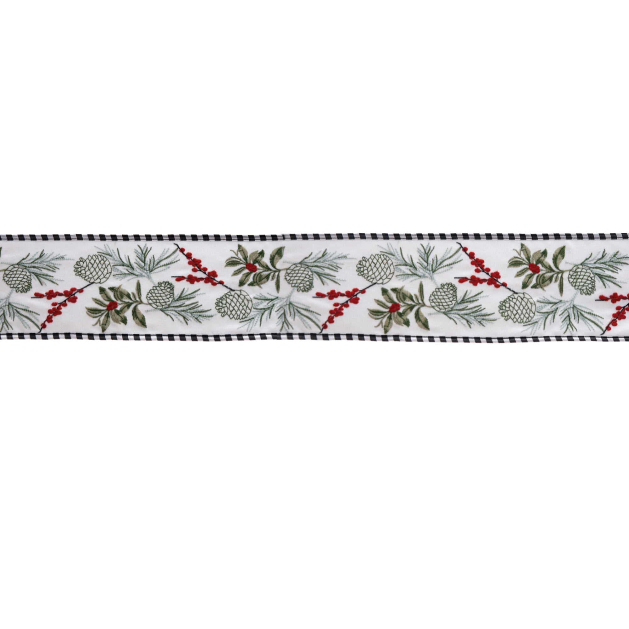 Berry Pinecone Ribbon 4"" x 5 Yds.