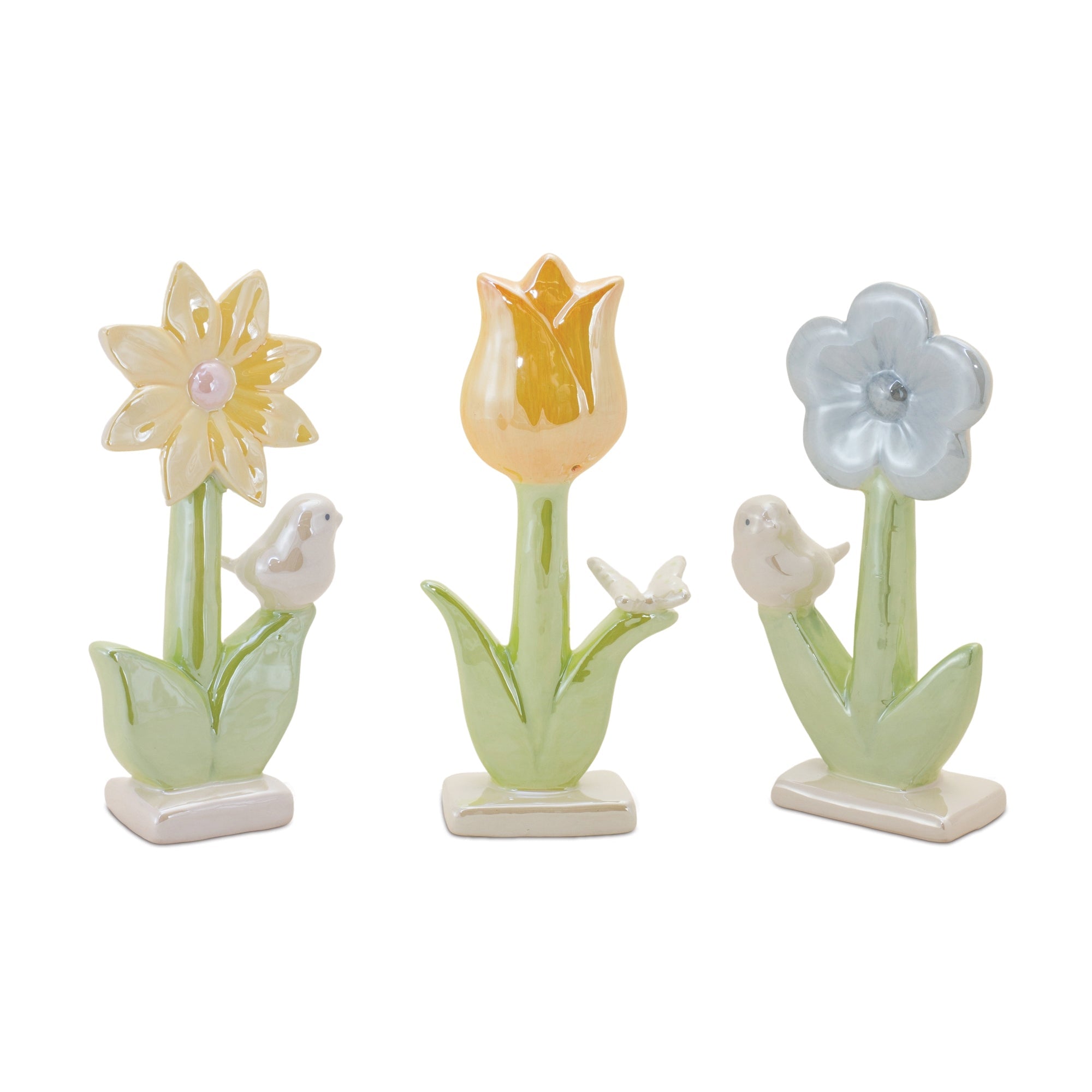 Carved Floral Decor (Set of 3)