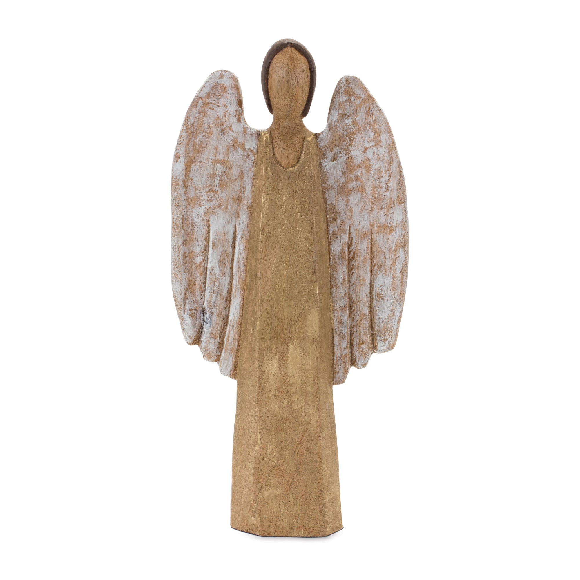 Carved Wood Angel Statue 18""H