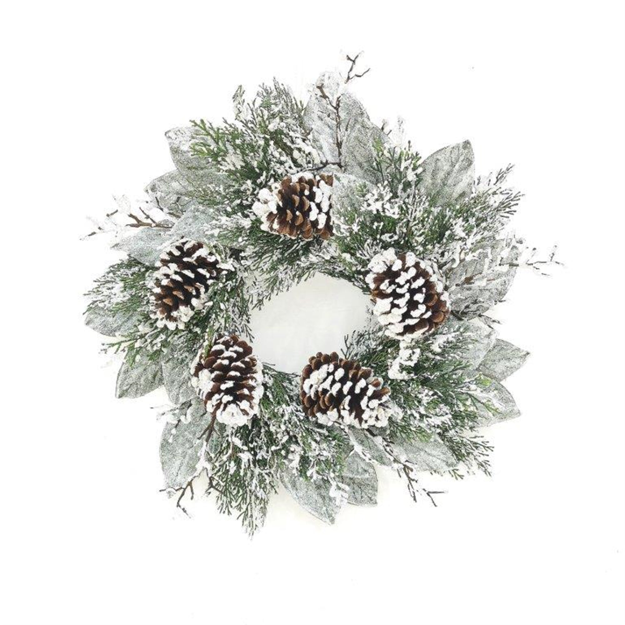 Cedar and Magnolia Leaf Wreath 22""D