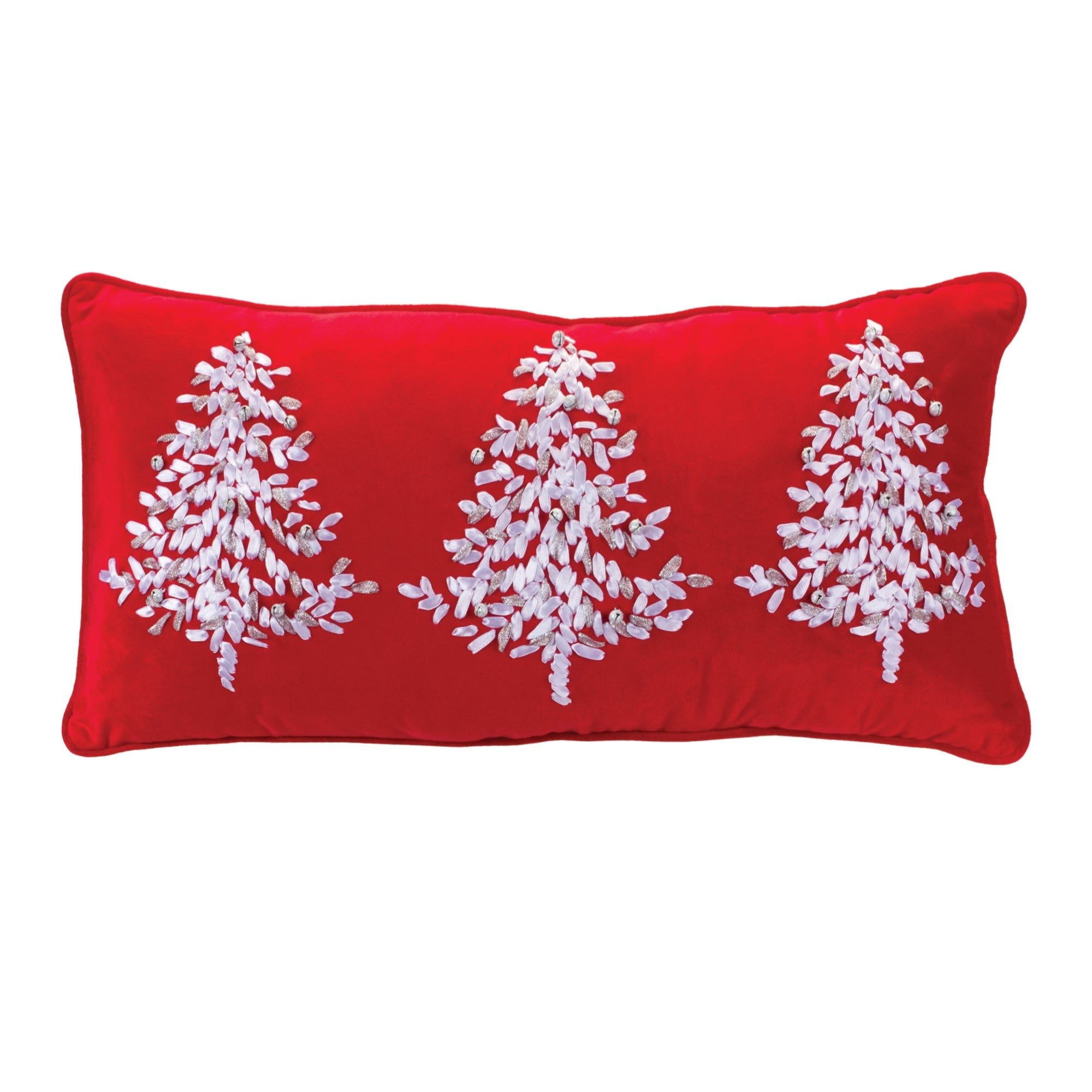 Embroidered Pine Tree Pillow 22.5""L