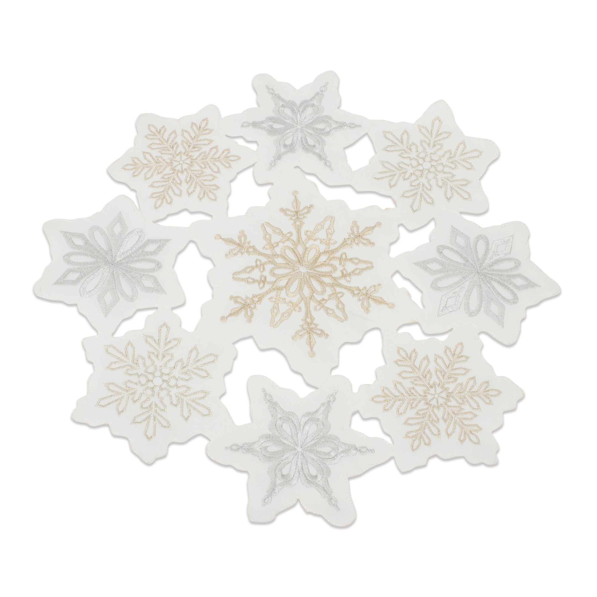 Embroidered Snowflake Doily (Set of 3)