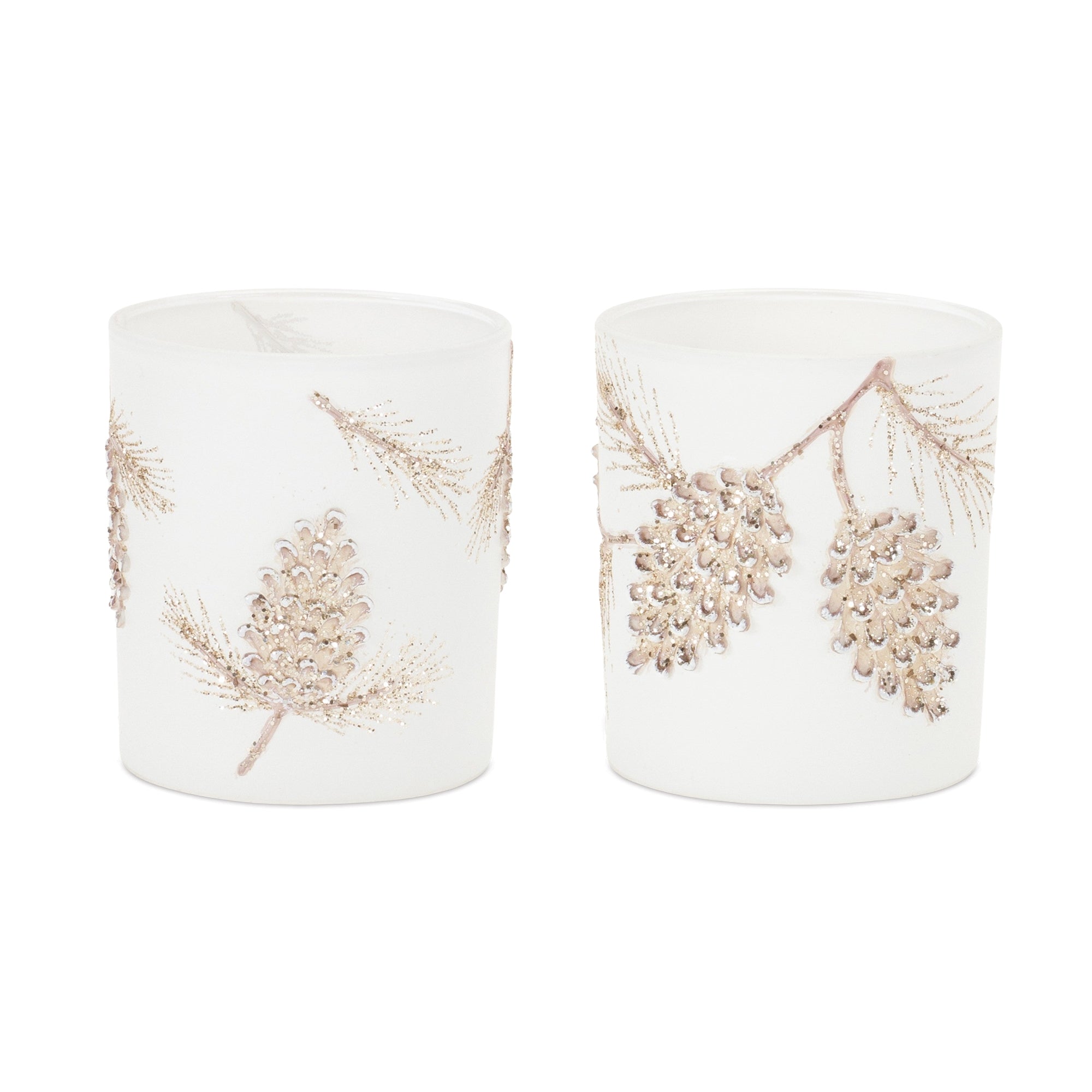 Glittered Pine Cone Candle Holder (Set of 6)