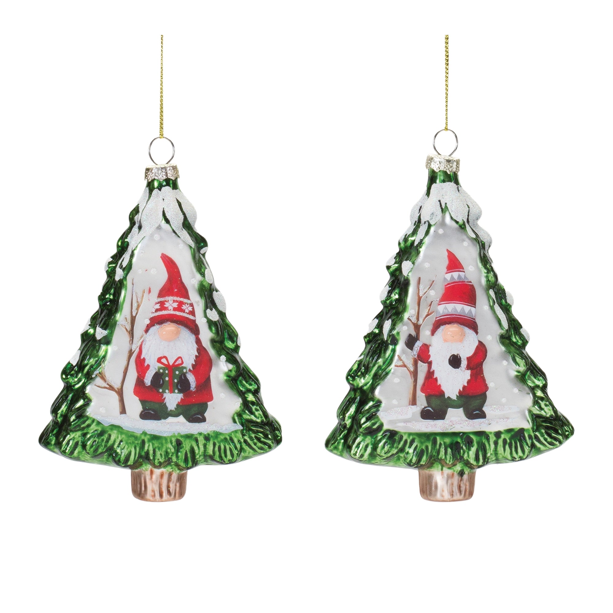 Gnome Pine Tree Ornament (Set of 12)