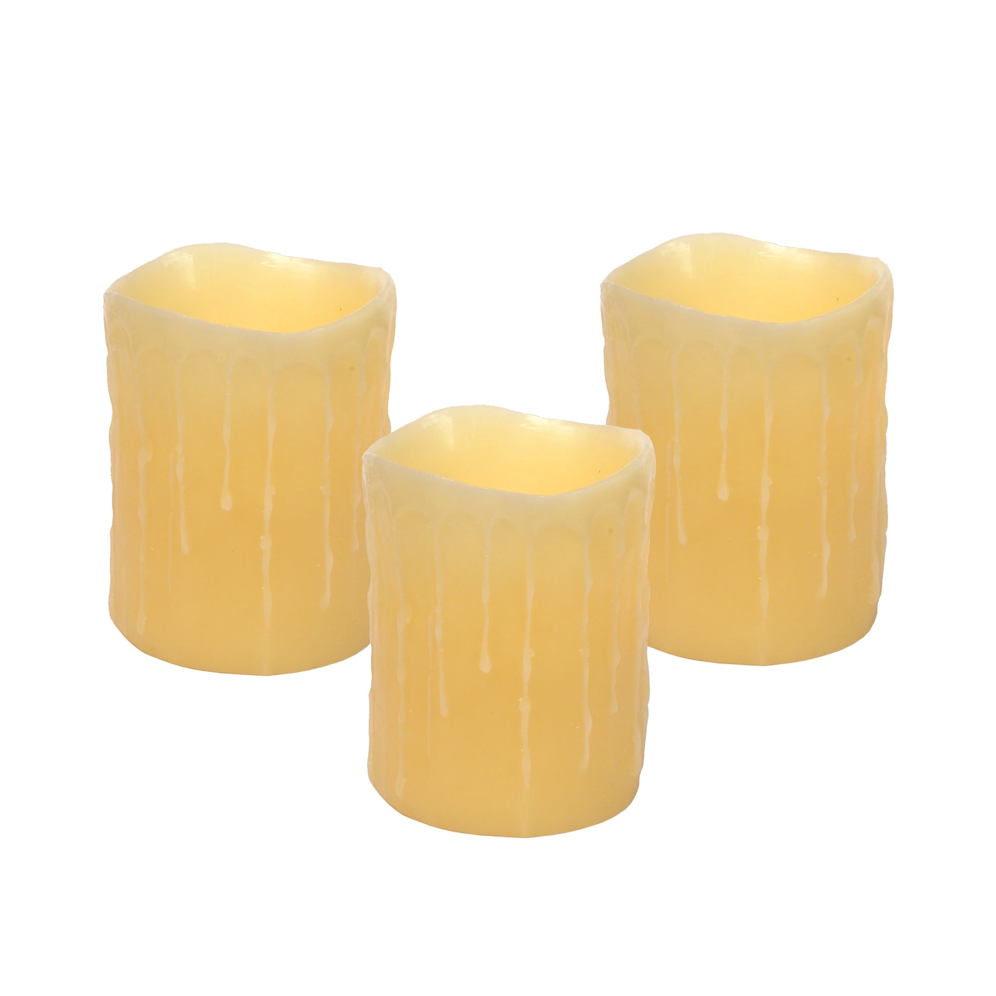 LED Dripping Wax Pillar Candles (Set of 3)