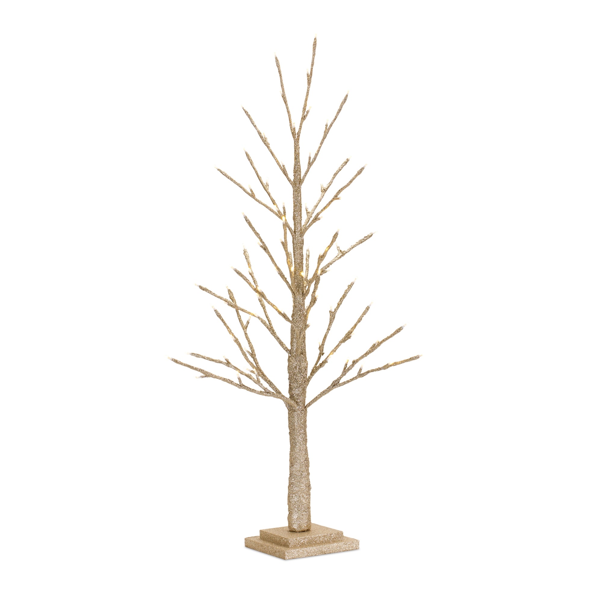 LED Lighted Gold Twig Tree 36""H