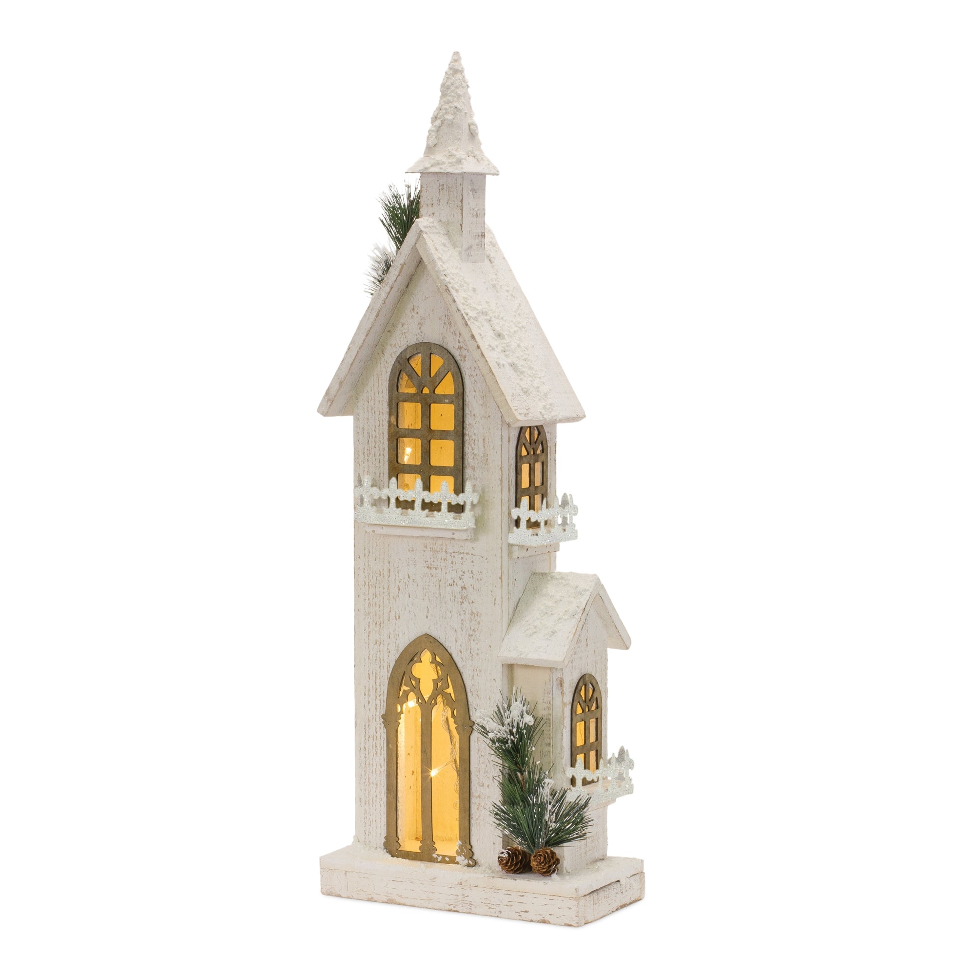 LED Lighted Winter Church Display 27""H