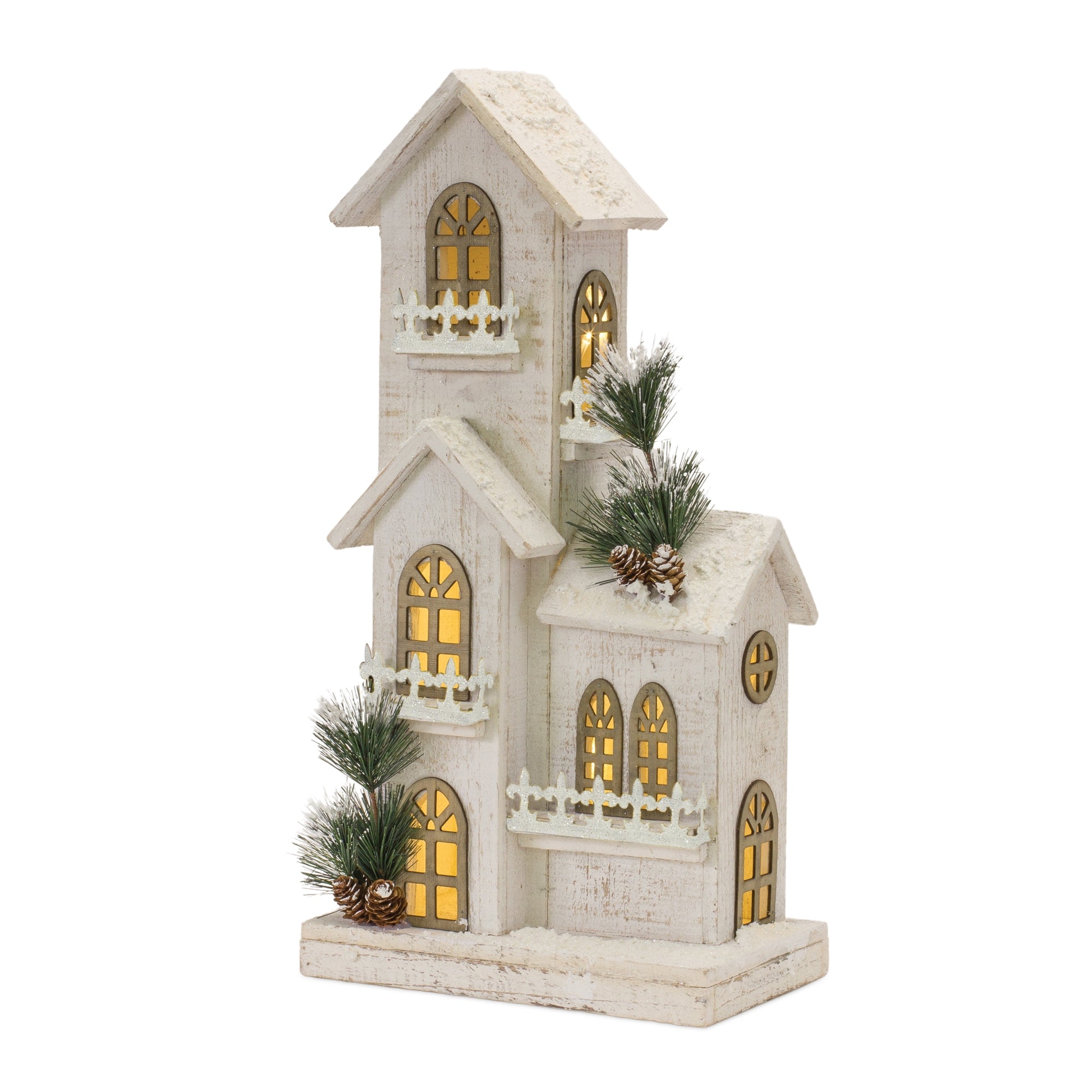 LED Lighted Winter House Display 21""H