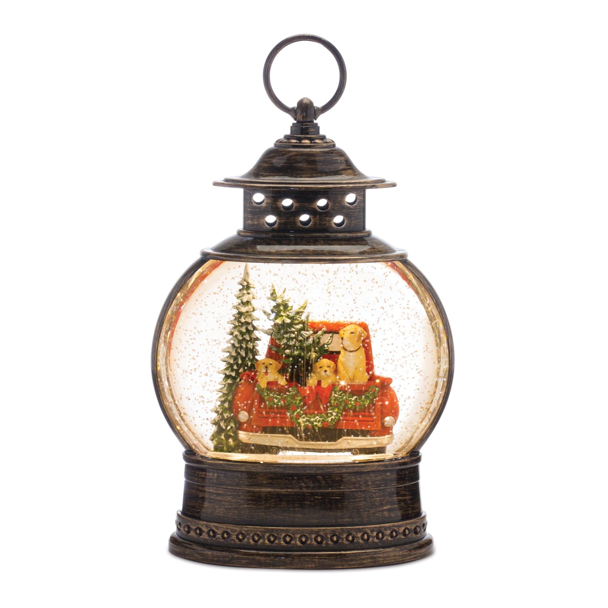 LED Snow Globe with Pickup Truck 11.5""H