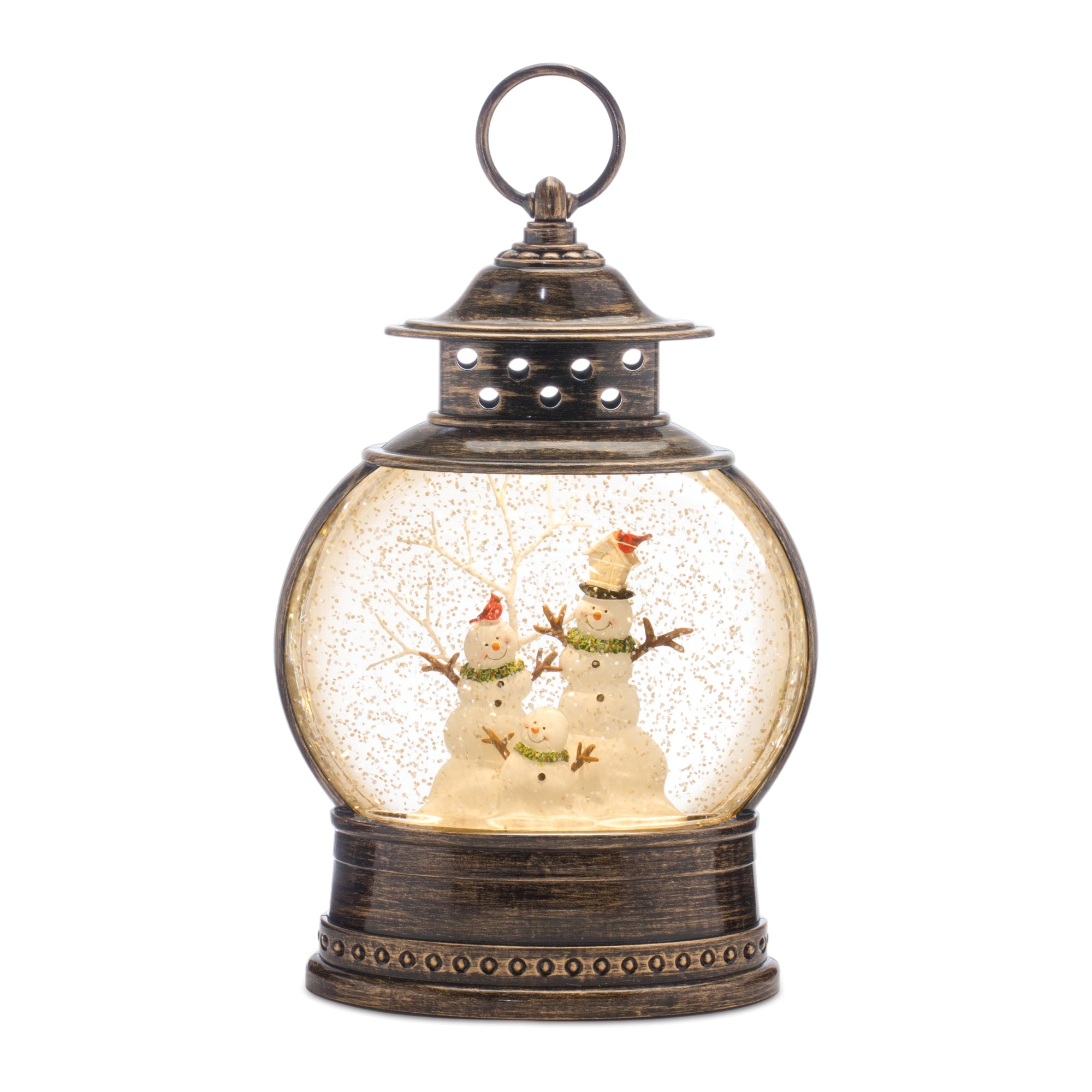 LED Snow Globe with Snowman Family 11.5""H