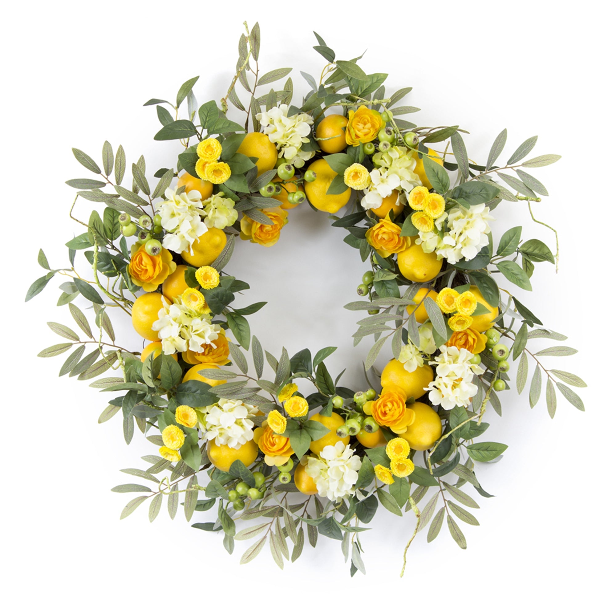 Lemon Floral Wreath 28""D