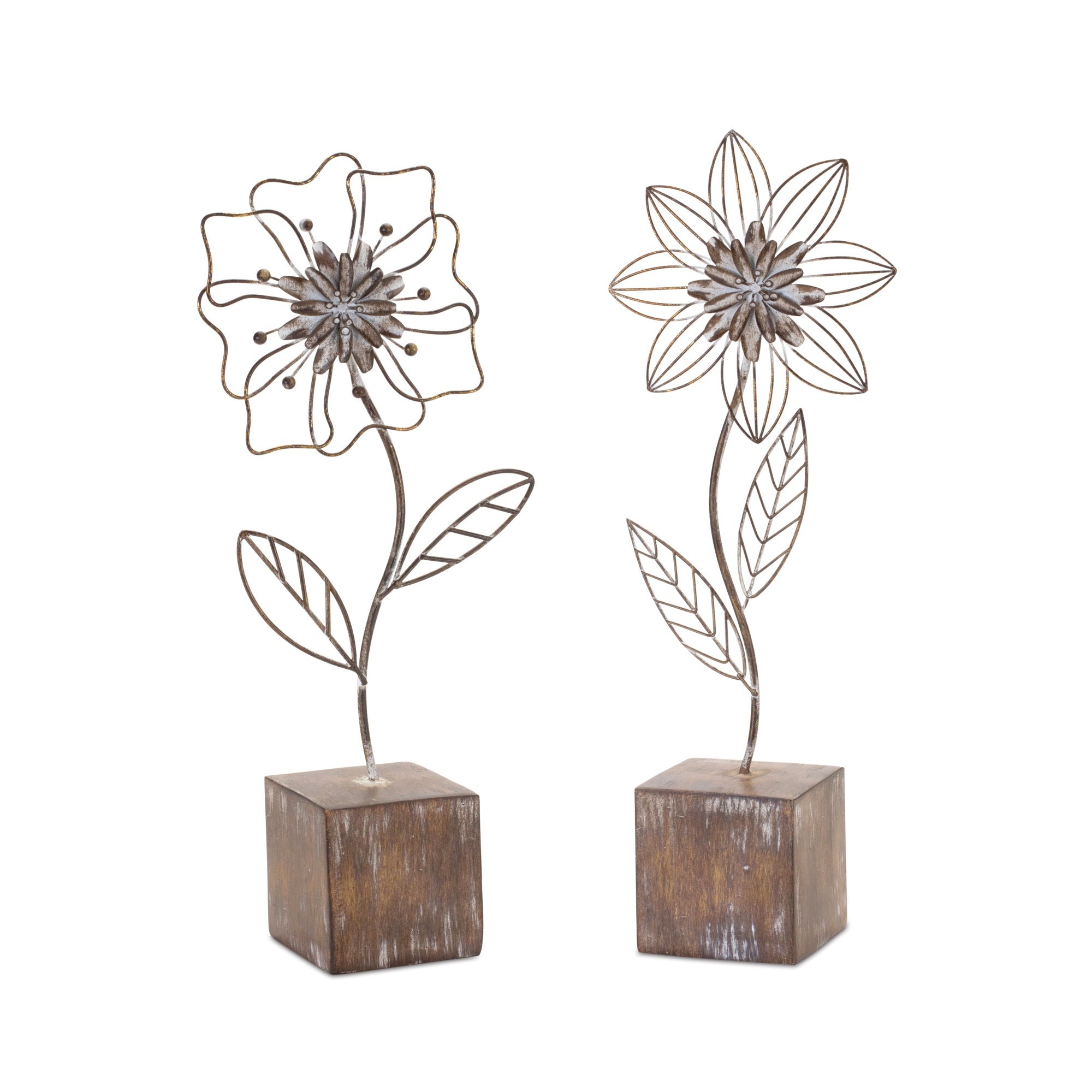 Metal Floral Decor (Set of 2)