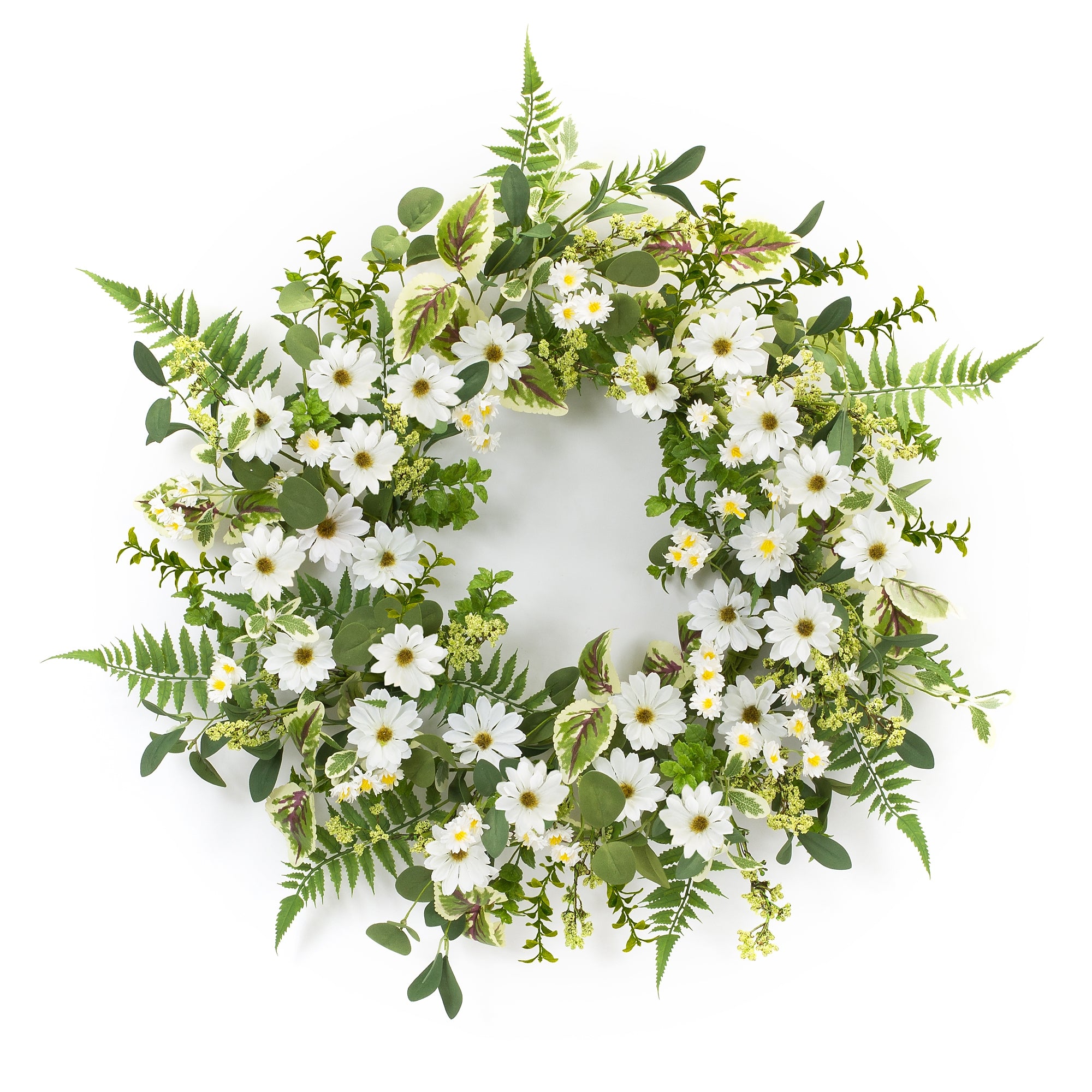 Mixed Fern and Daily Floral Wreath 22.5""D