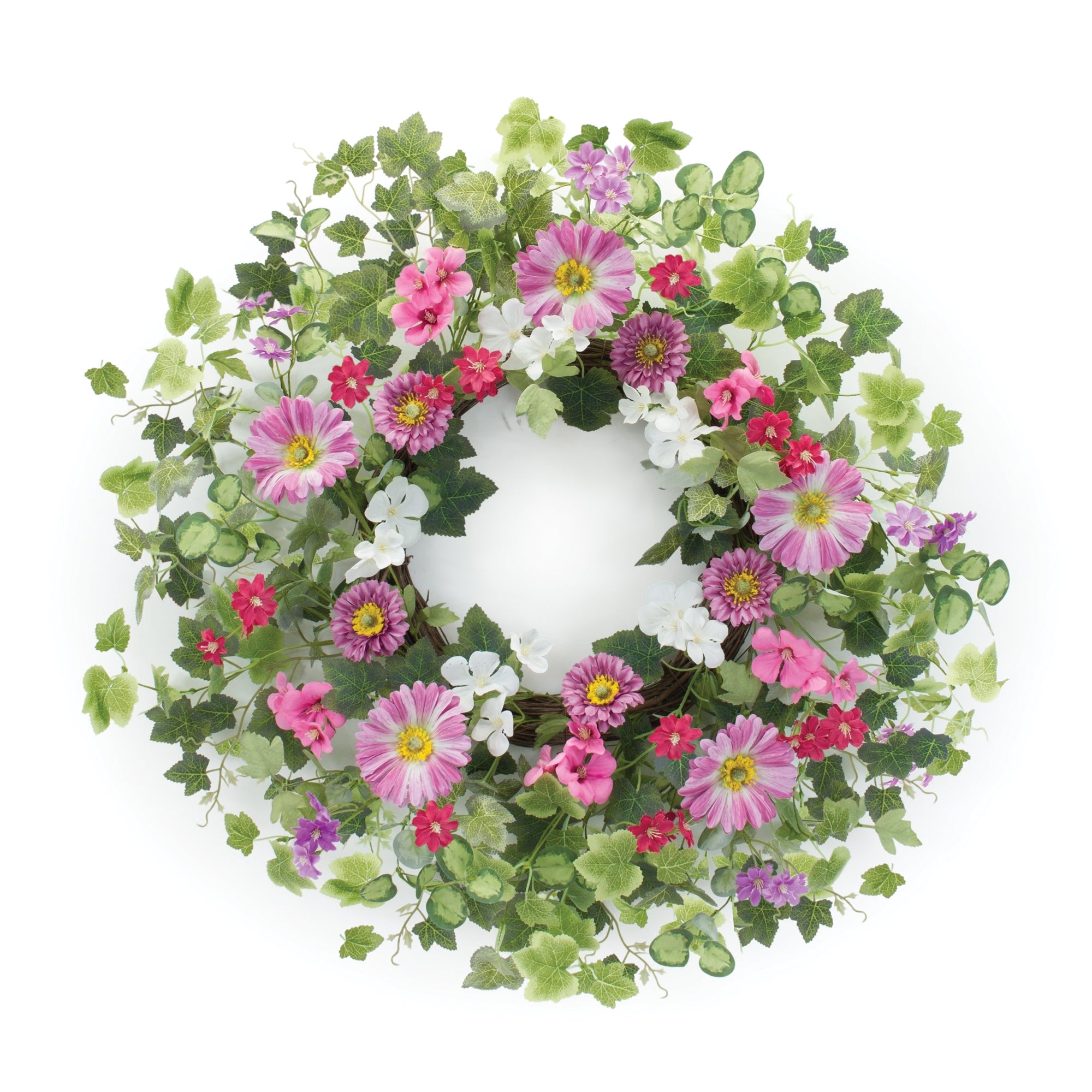 Mixed Floral and Ivy Leaf Wreath 24.5""D