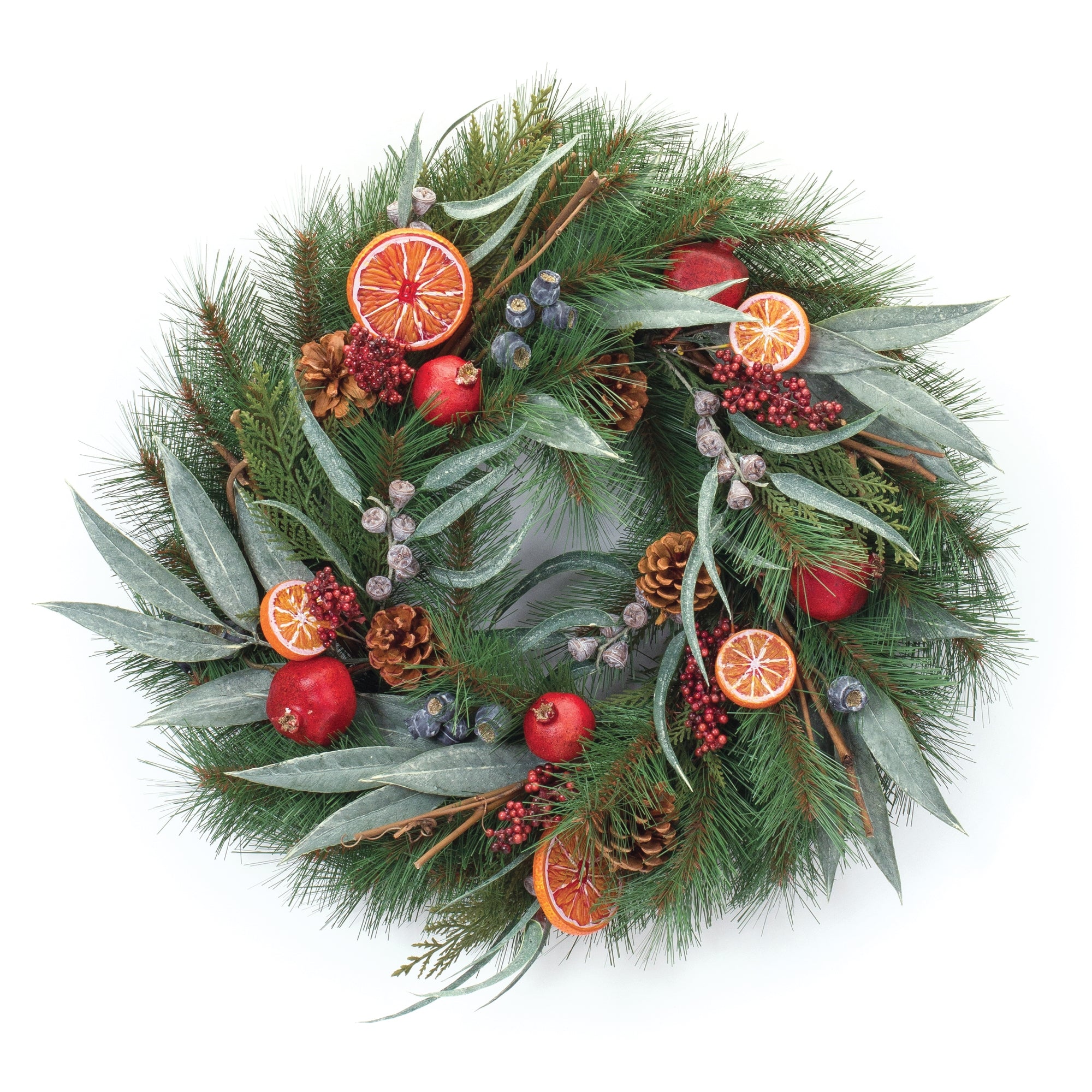 Mixed Pine Fruit Wreath 21""D