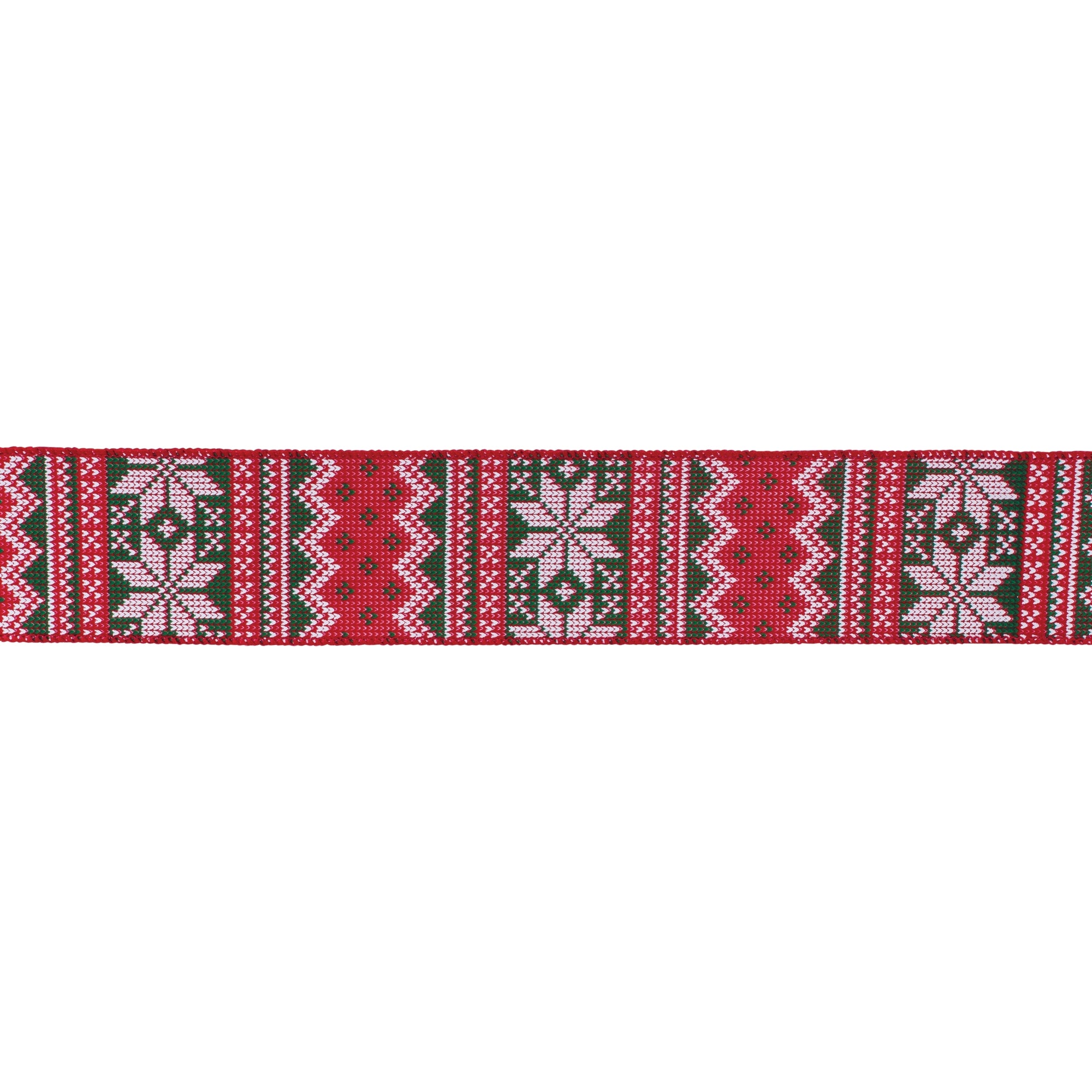 Nordic Snowflake Pattern Ribbon (Set of 2) 2.5"" x 10 Yds.