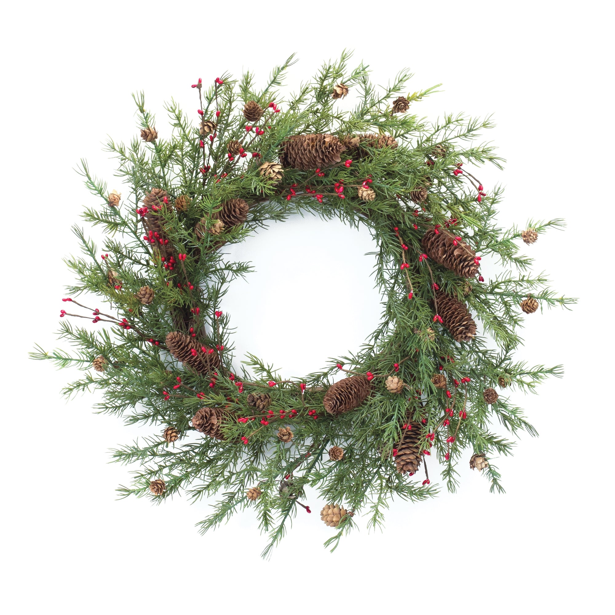 Pine Cone Berry Wreath 26""D