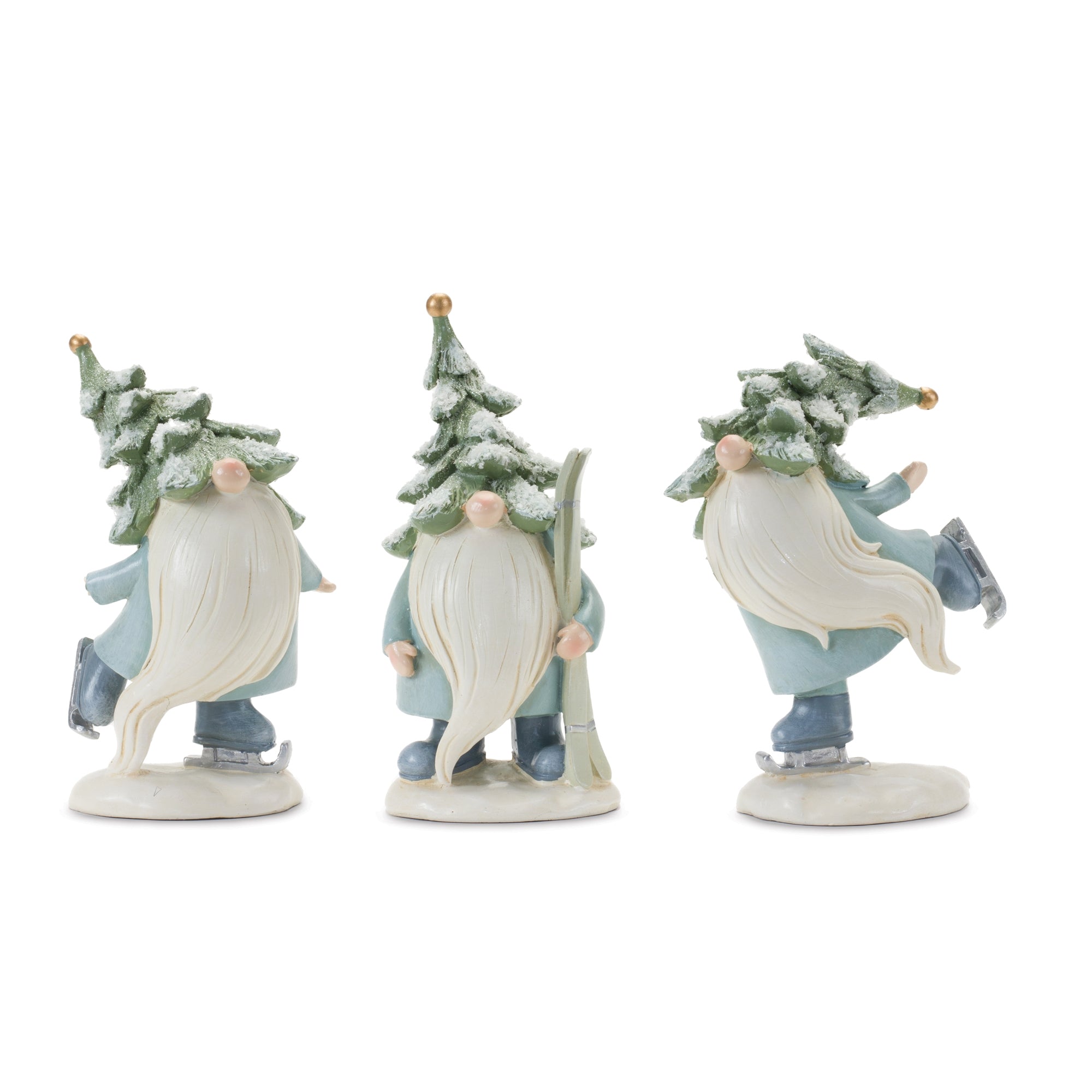 Pine Tree Gnome with Skis and Skates (Set of 3)