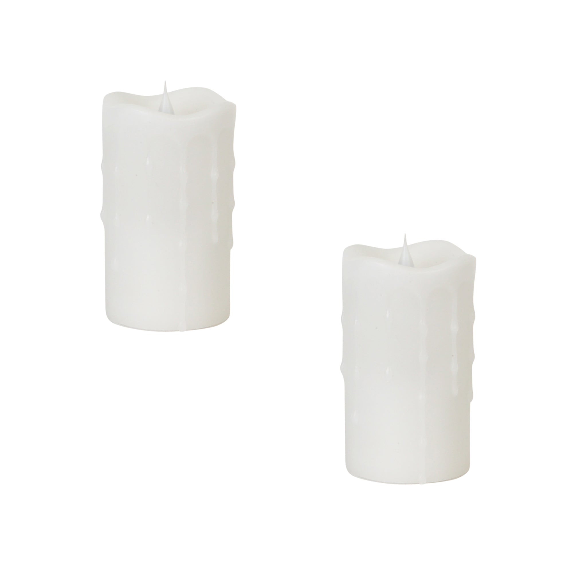 Simplux Designer LED Dripping Candle w Moving Flame and Remote (Set of 2)