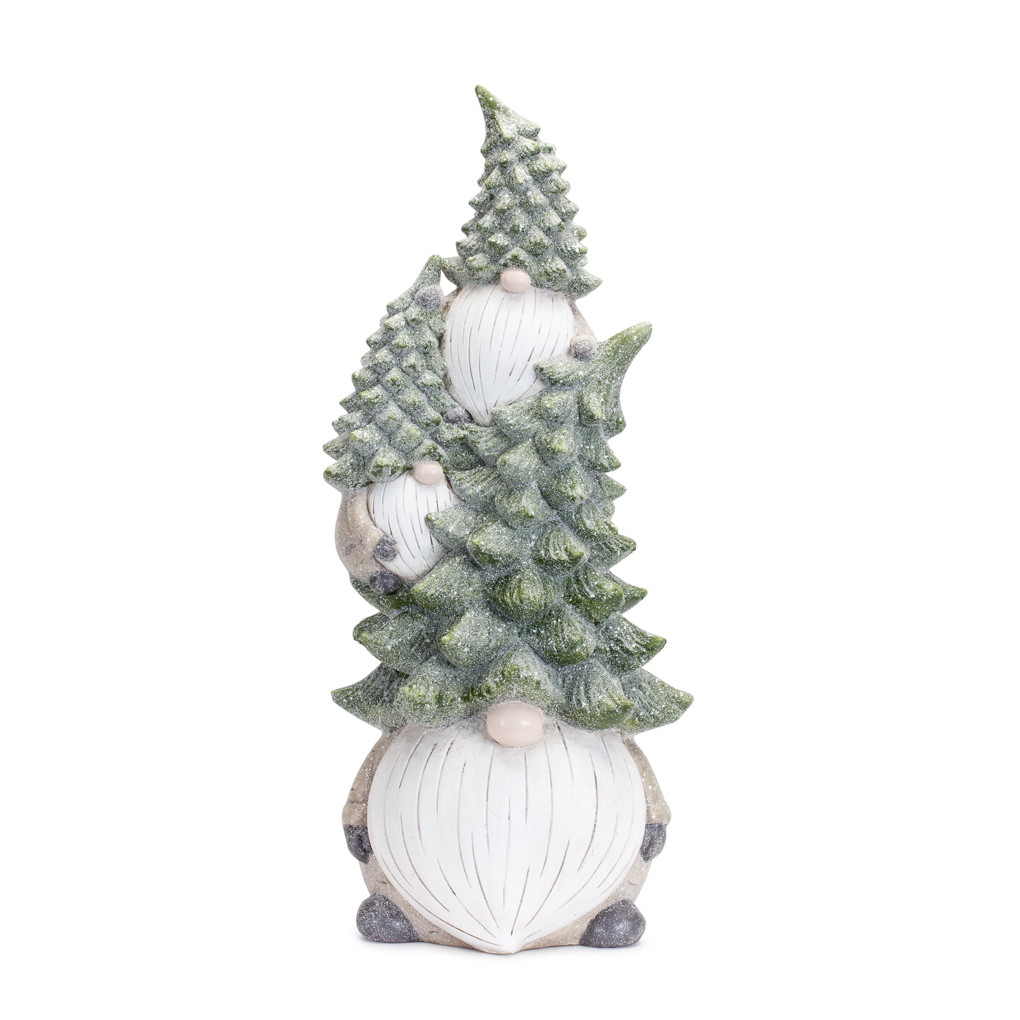 Stone Holiday Gnome Stack with Pine Tree Hat 23.25""H