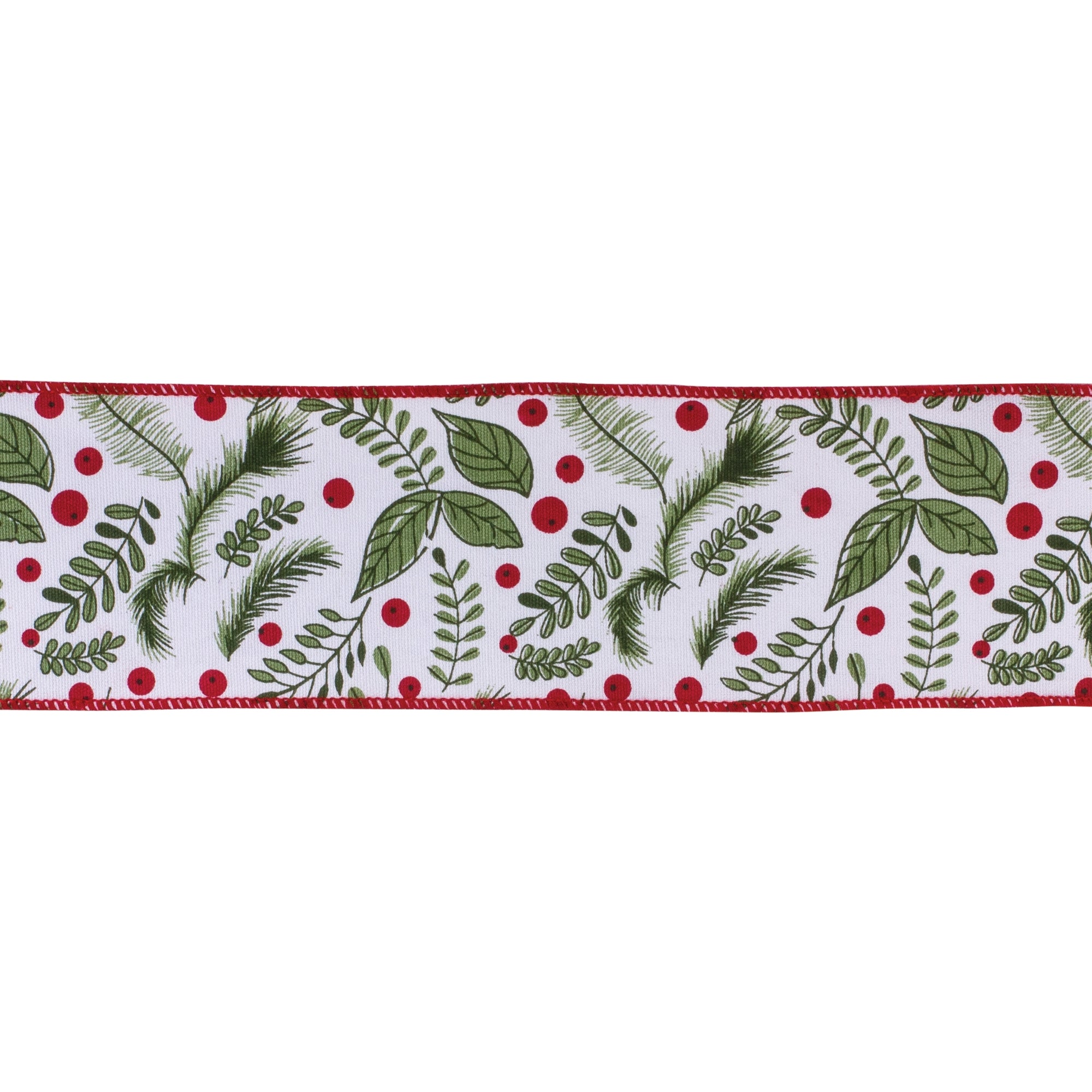 Winter Berry Foliage Ribbon 4"" x 5 Yds.