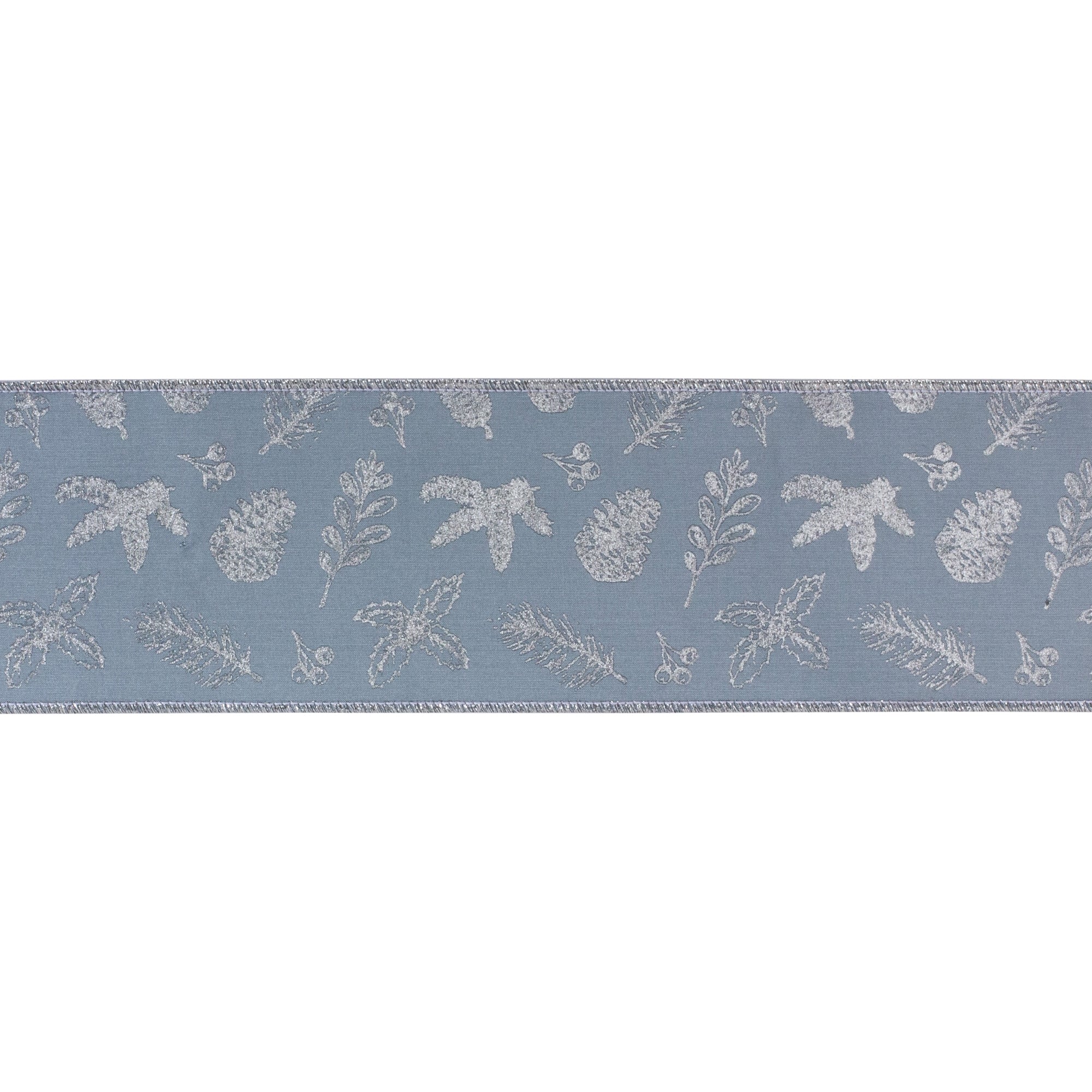 Winter Foliage Print Ribbon 4"" x 10 yds.