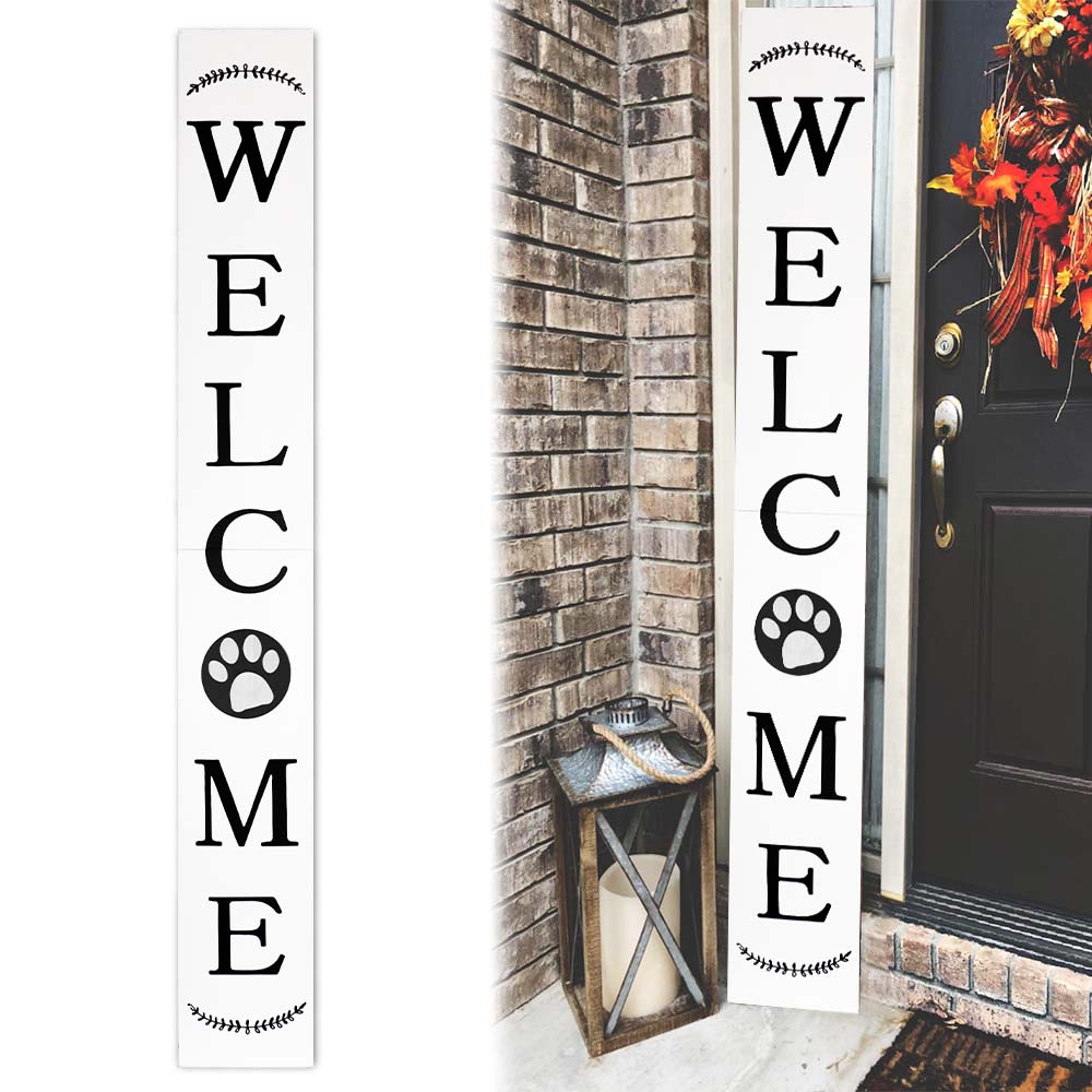 Animal Paw Welcome Sign / Color: White