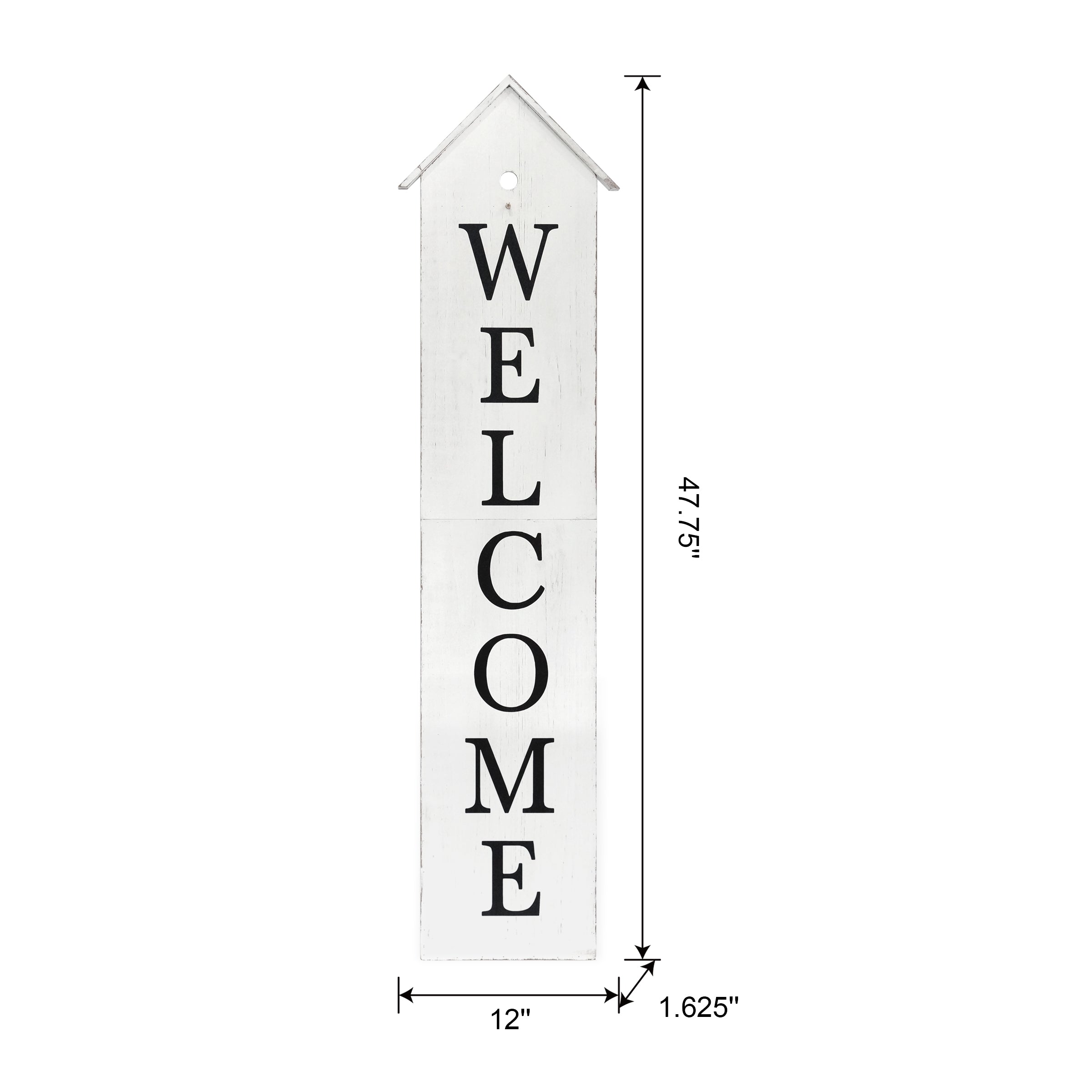 House Shaped Welcome Porch Sign 48in-White