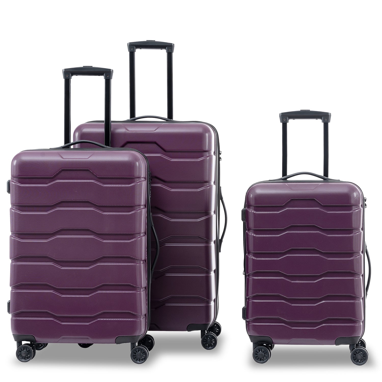 Luggage Sets  Expandable  3 Piece Sets with Spinner Wheels Lightweight TSA Lock (20/24/28),DEEP PURPLE