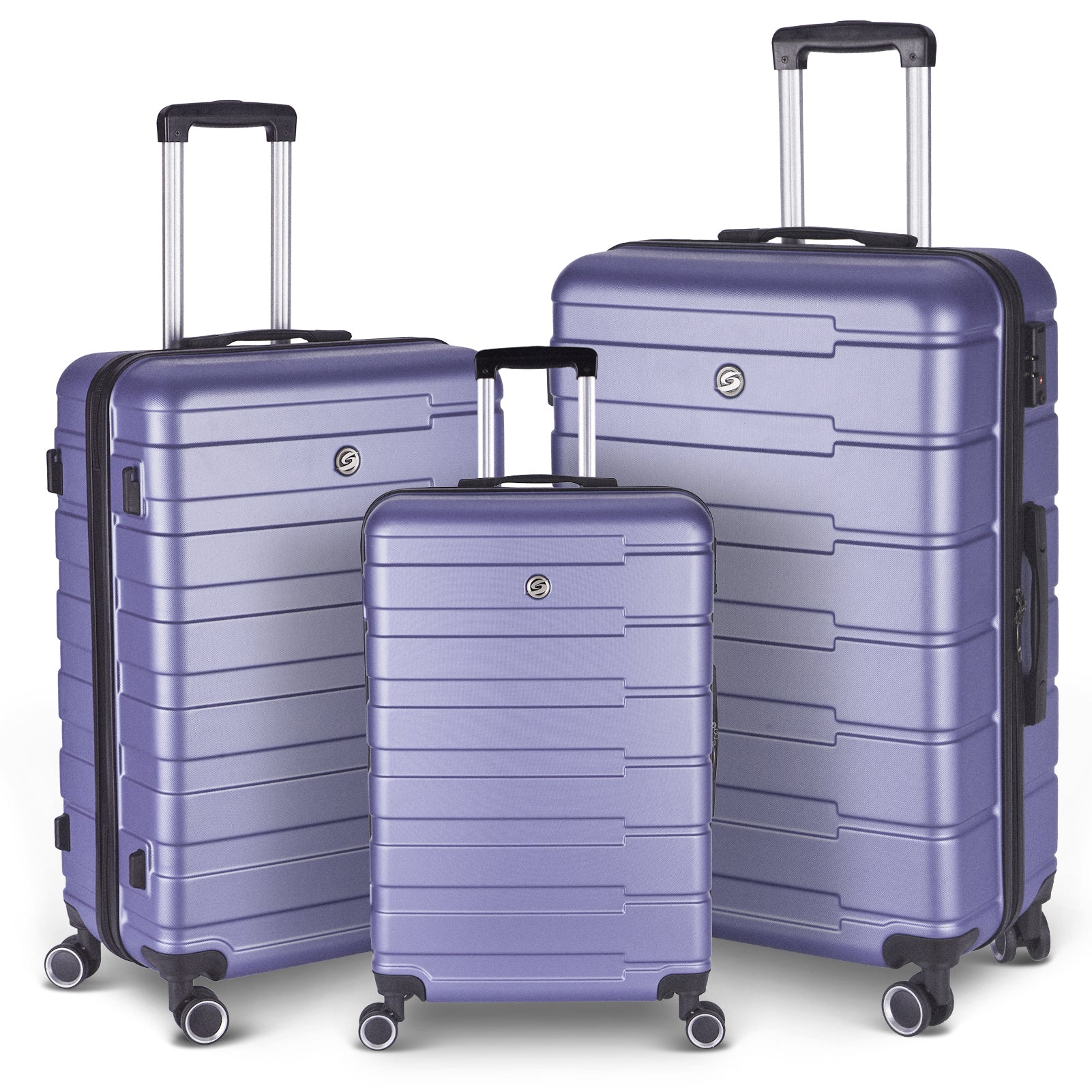 Luggage Suitcase 3 Piece Sets Hardside Carry-on luggage with Spinner Wheels 20""/24""/28""