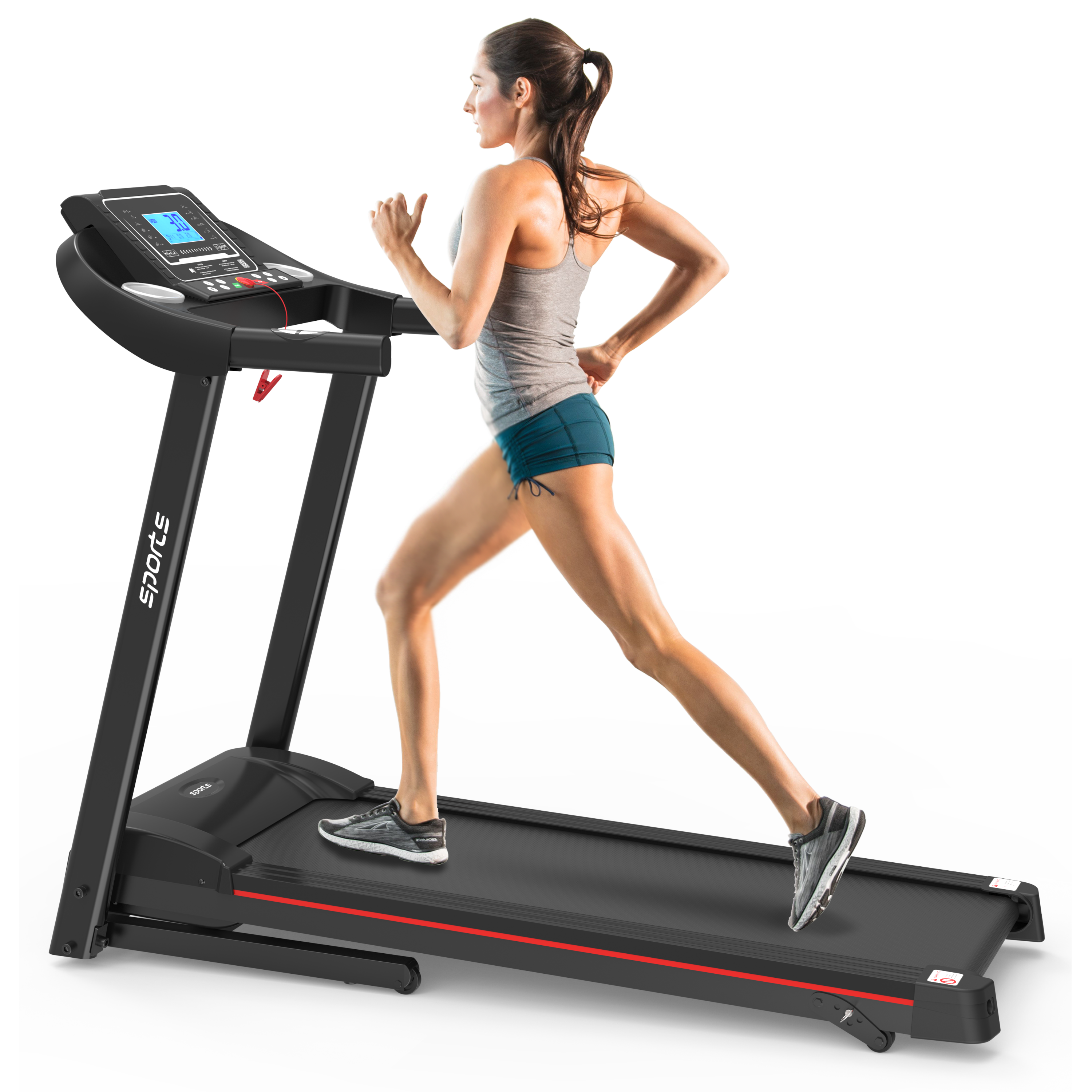 Foldable Treadmill with Incline- 5 LCD Screen 250 LB Capacity Bluetooth Music