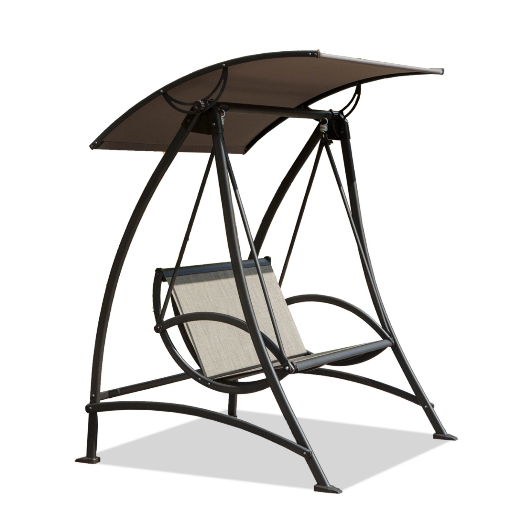 2-Seat Outdoor Porch Swing with Adjustable Canopy