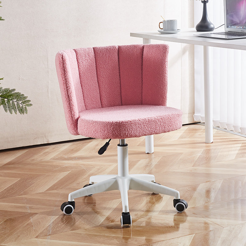 Fluffy pink Vanity Swivel Desk Chair -Height Adjustable