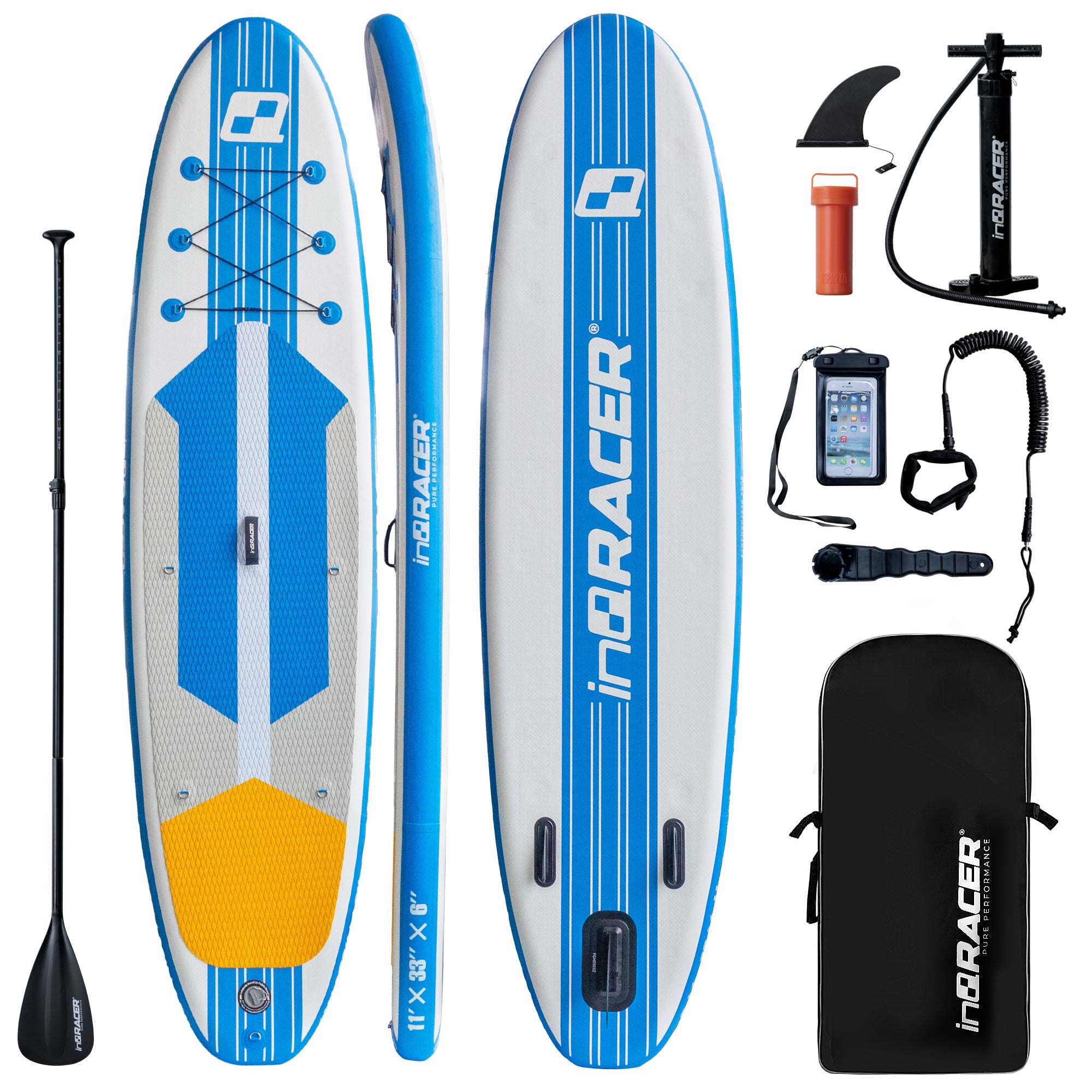 inQracer 11'/10'6 Inflatable Stand Up Paddle Board with Free Premium SUP Accessories & Backpack