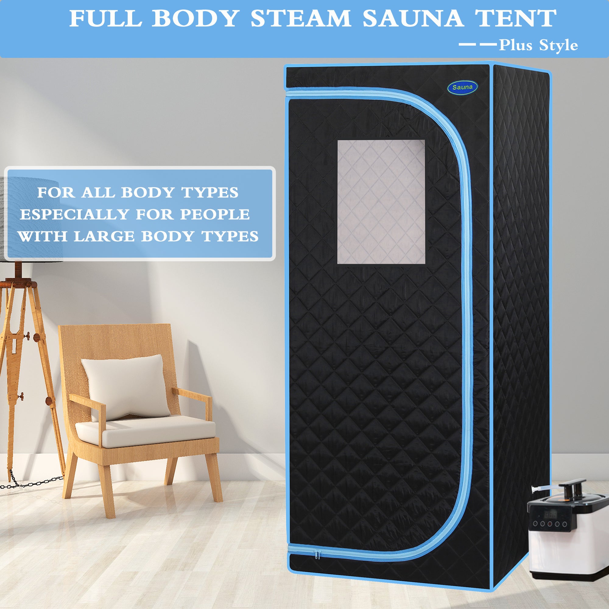 Portable Plus Type Full Size Steam Sauna tent. Spa, Detox ,Therapy