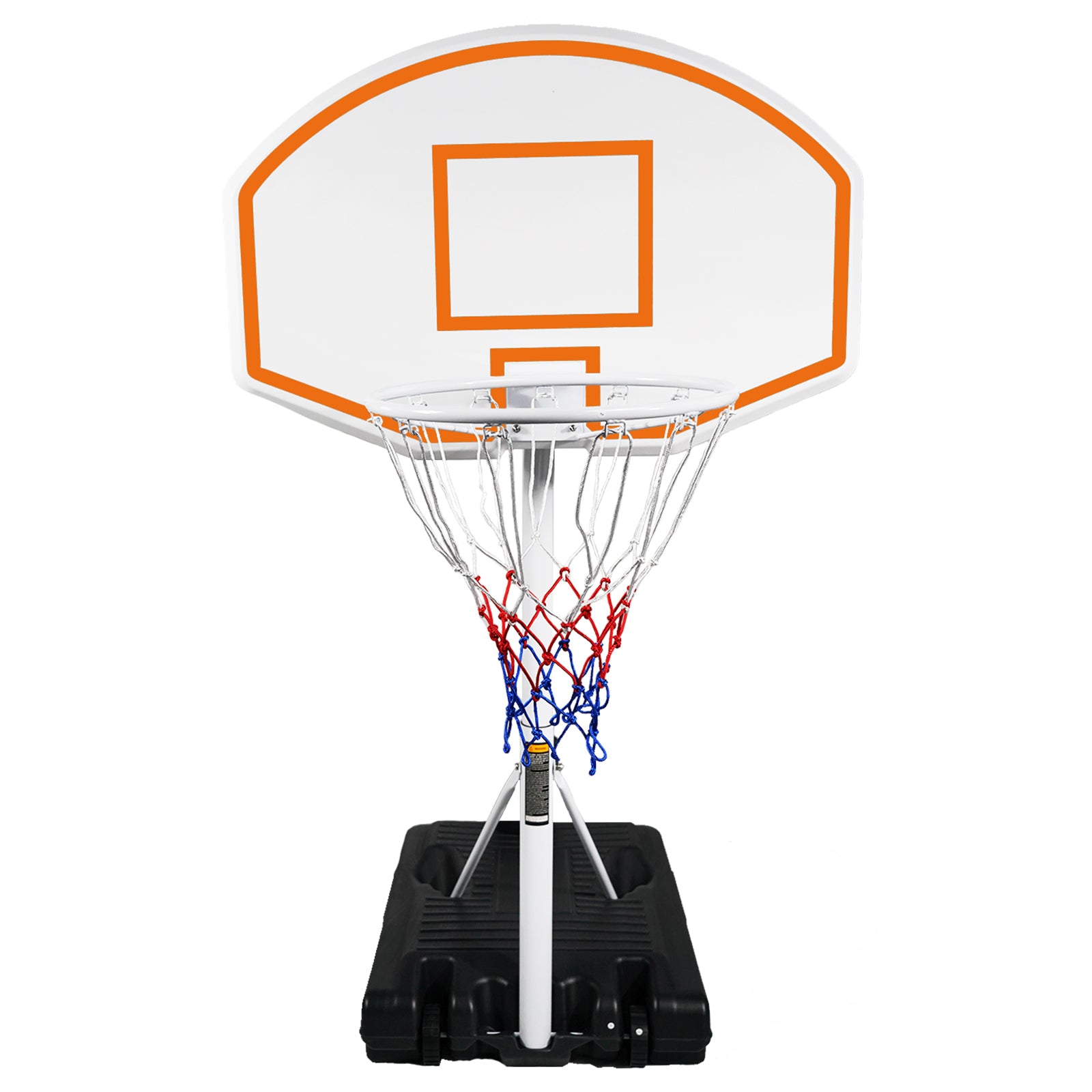 Poolside Basketball Hoop Portable Swimming Pool Basketball System Height Adjustable 3.1ft-4.7ft with 36"" Backboard for Indoor Outdoor Use Orange