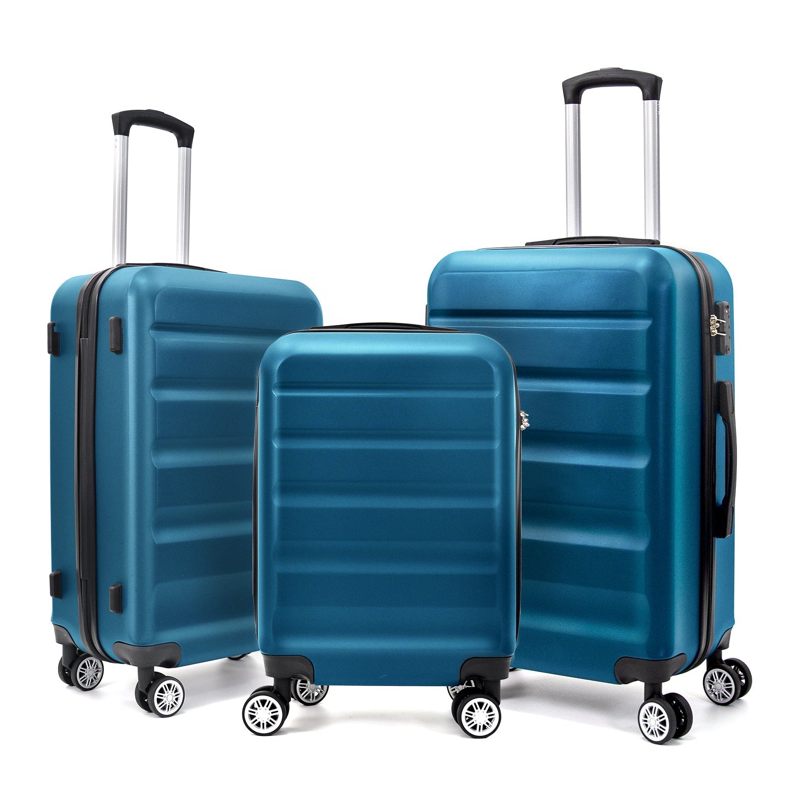 3-Piece Luggage(20inches,24inches,28inches)Featuring 360Rotating Wheels and TSA Lock ABS Hard Shell yet Practical Design Suitable for both Men and Women