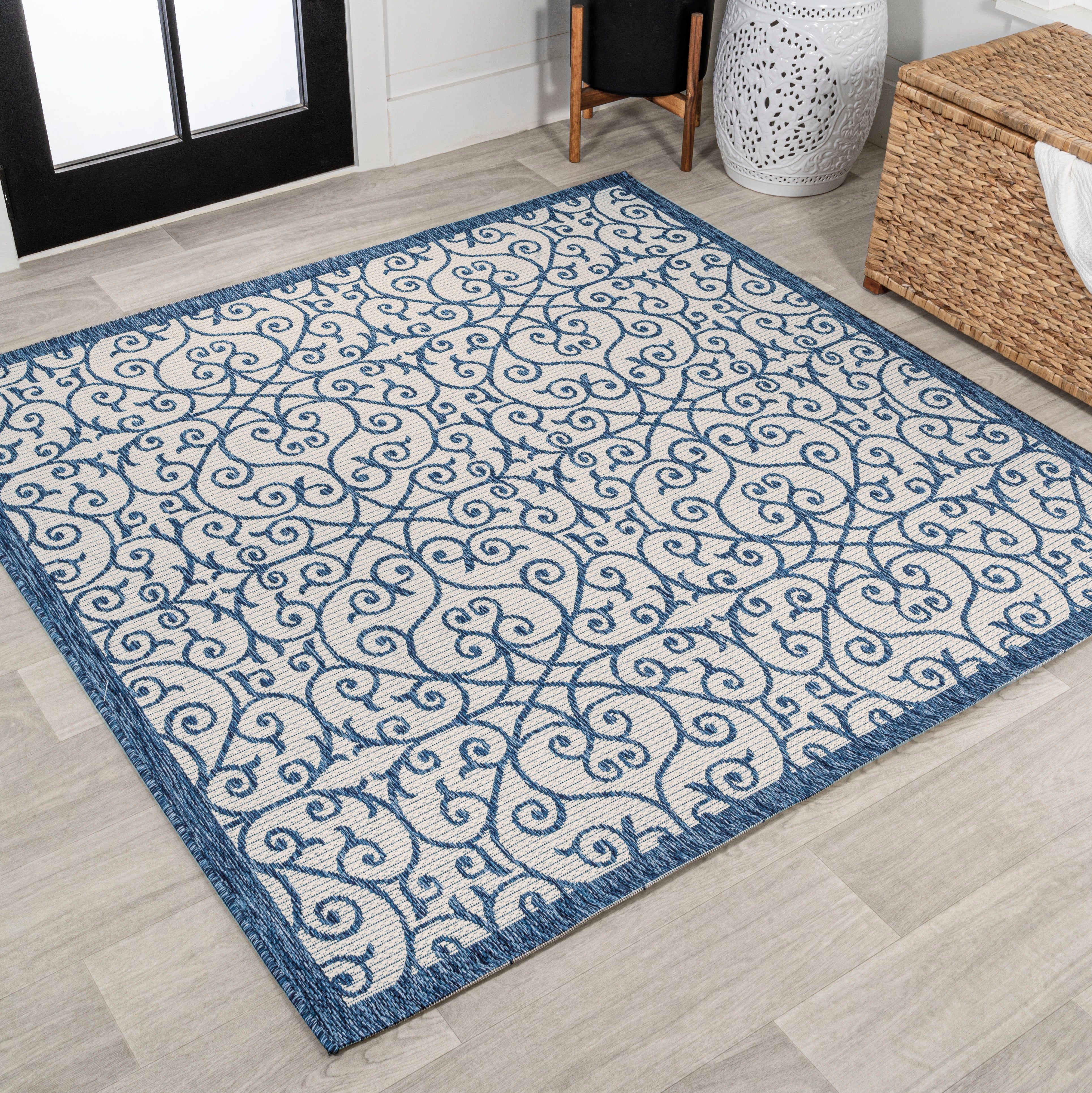 Madrid Vintage Textured Weave Indoor/Outdoor Square Area Rug