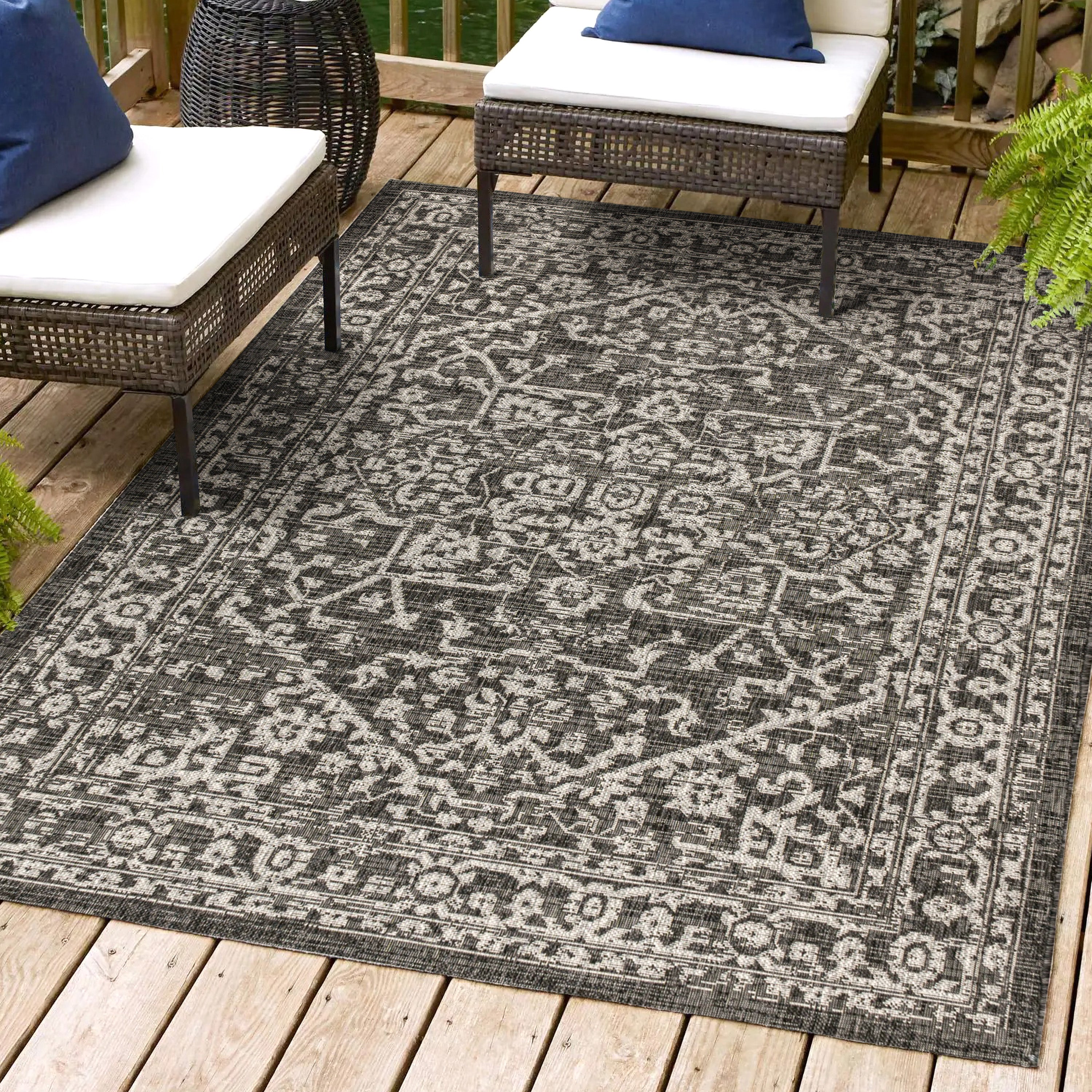 Malta Bohemian Medallion Textured Weave Indoor/Outdoor Area Rug