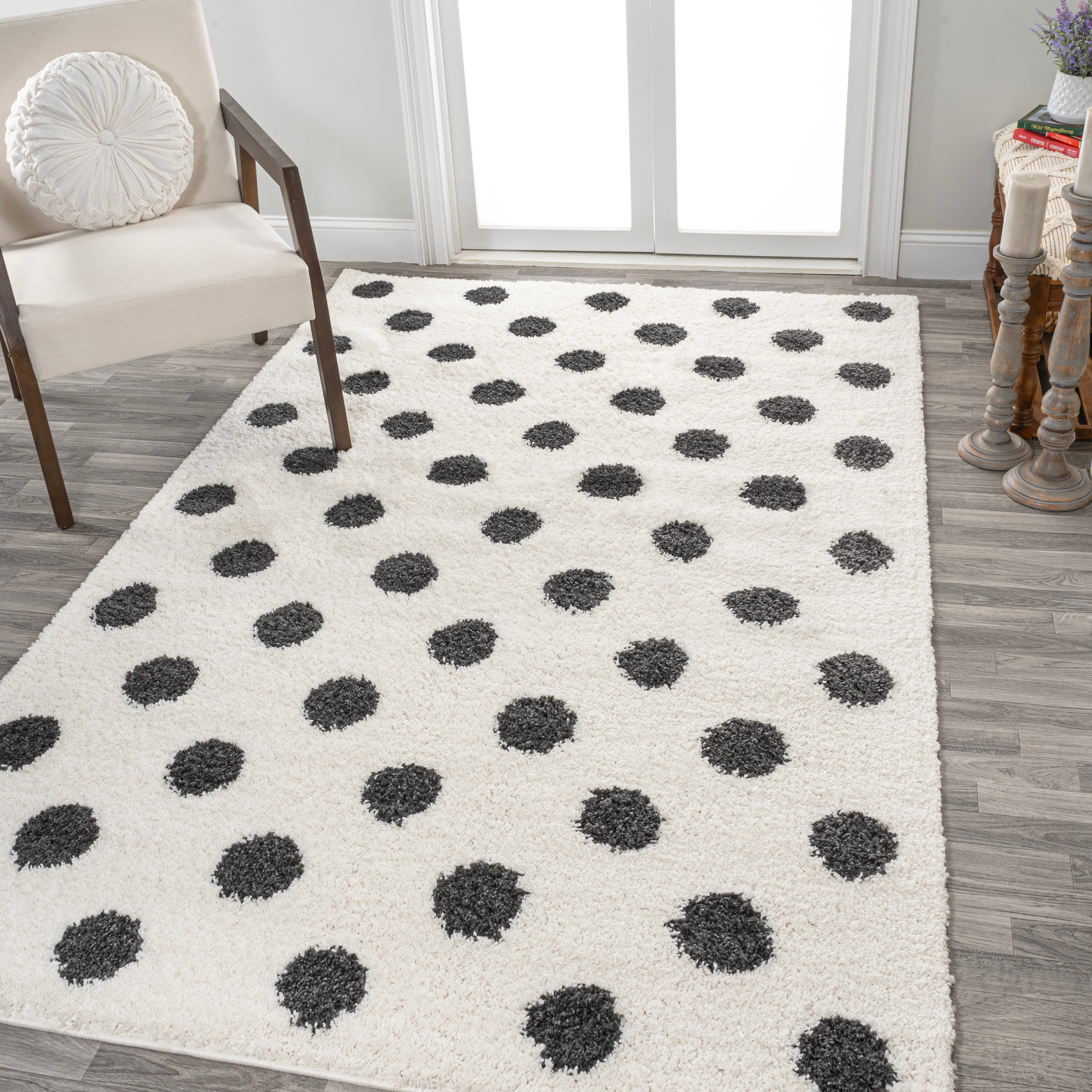 Pere Modern Dot Shag Area Rug