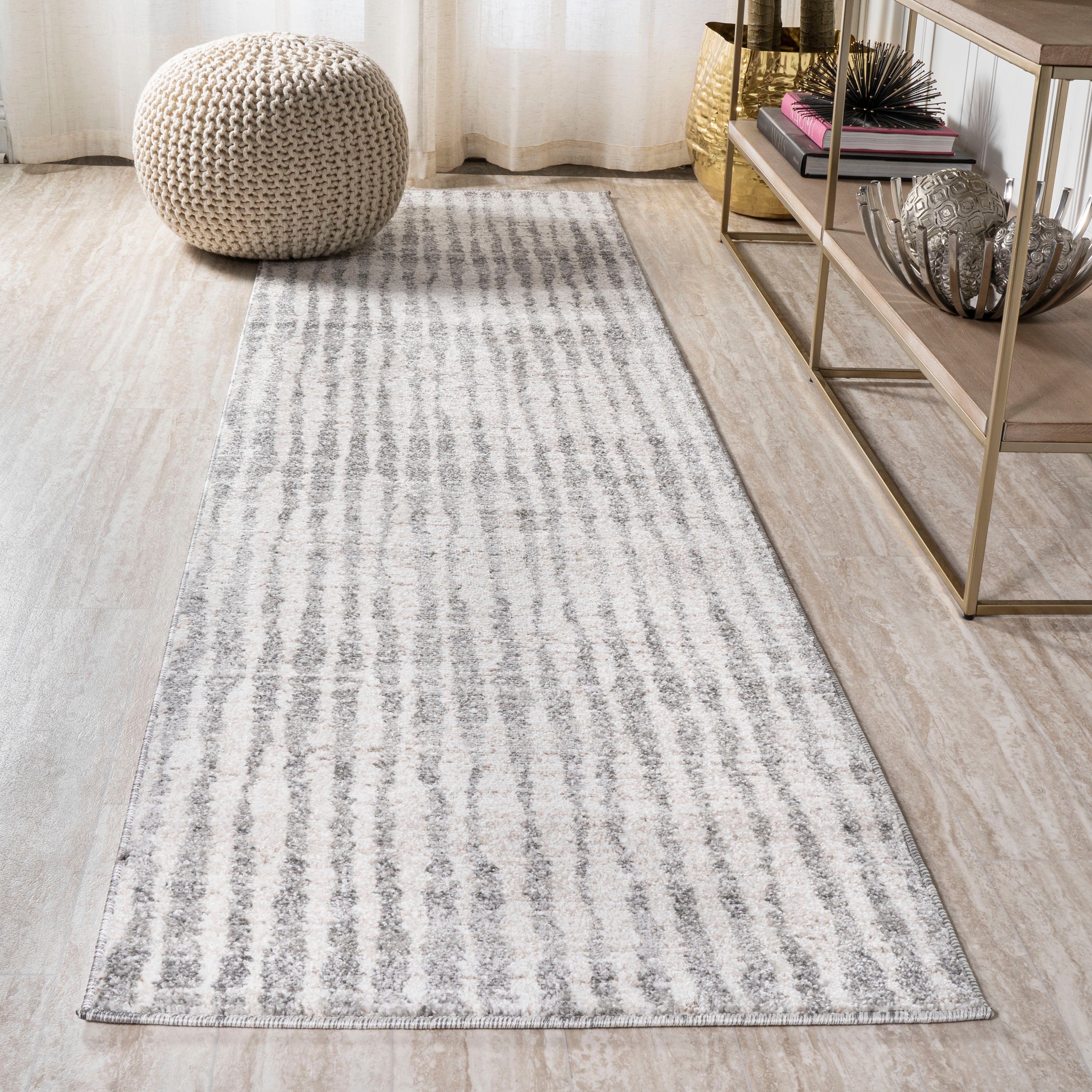 Skoura Modern Bold Stripe Runner Rug