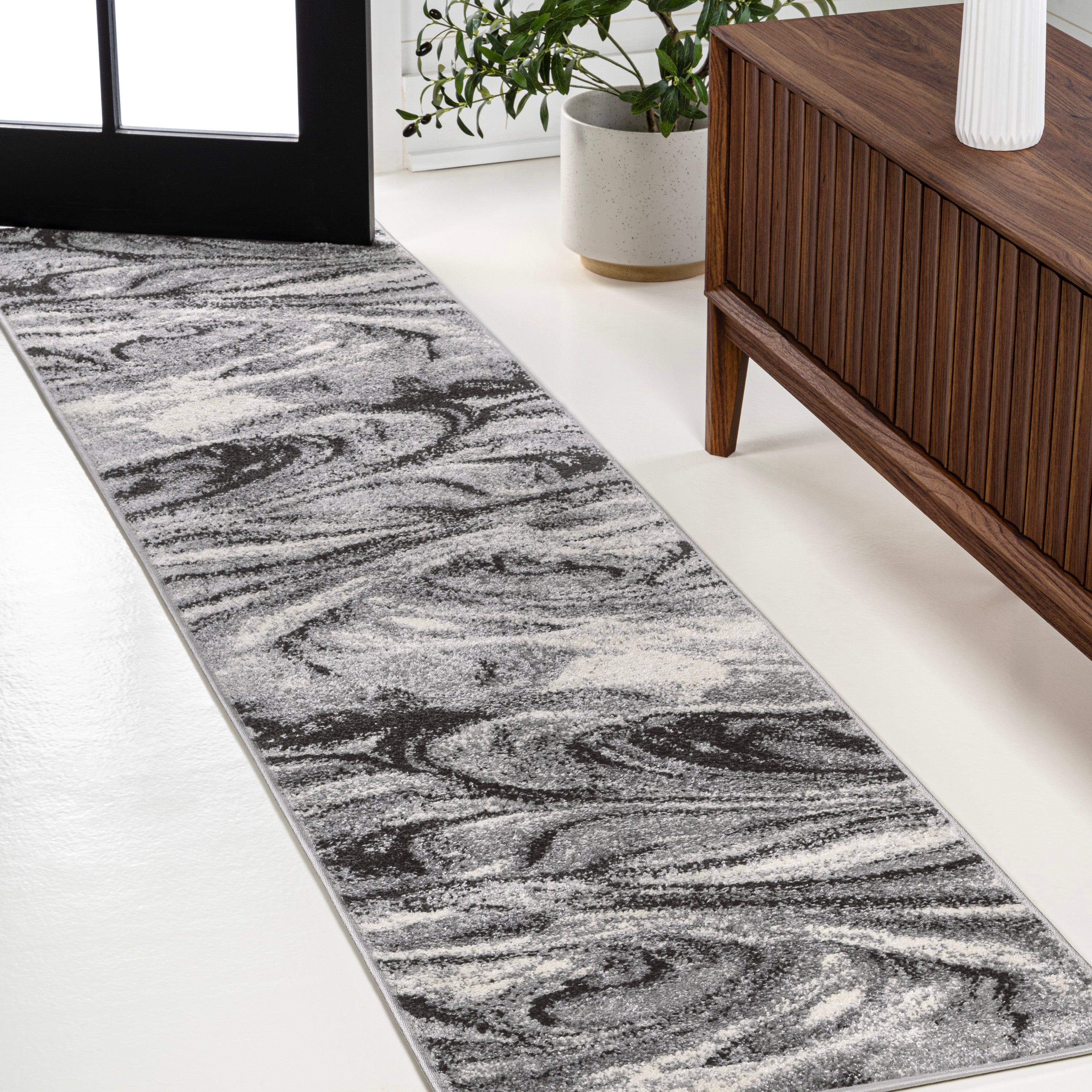 Viscon Abstract Marble Runner Rug