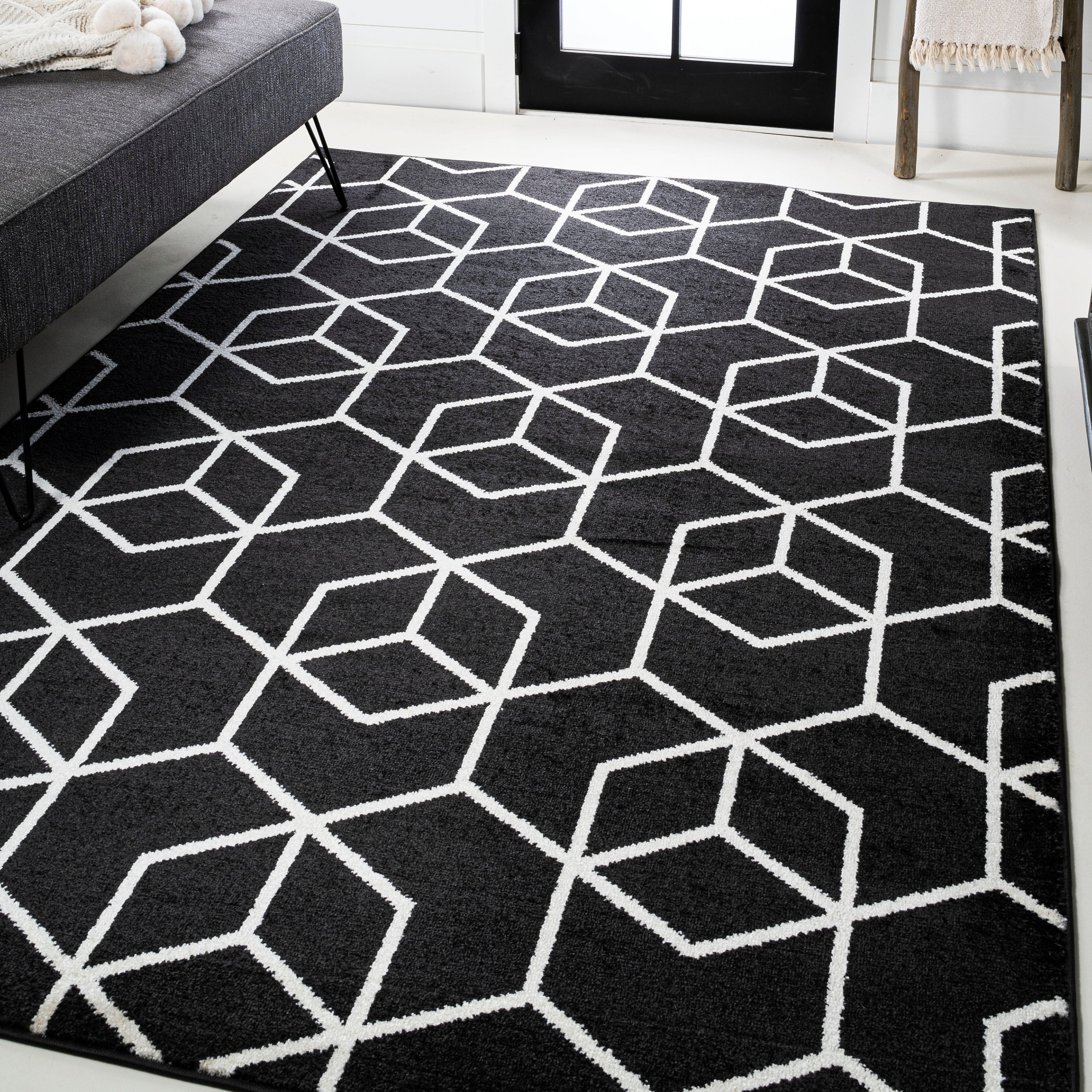 Tumbling Blocks Modern Geometric Area Rug