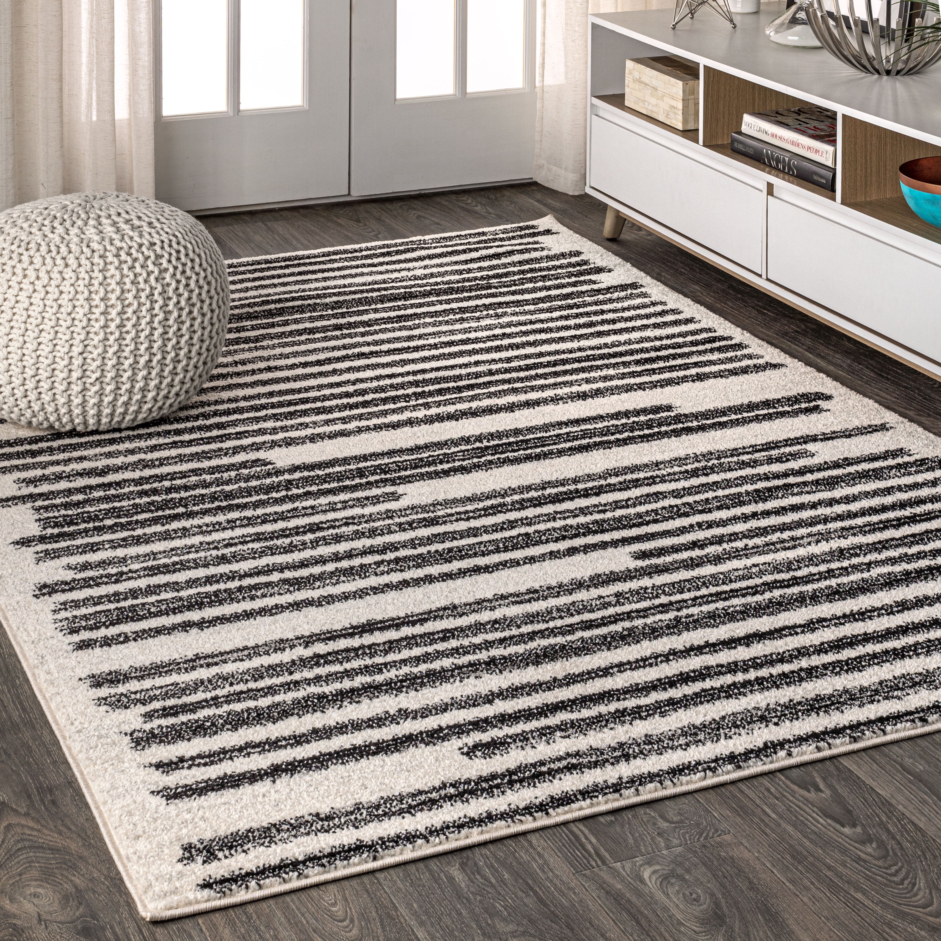 Khalil Modern Berber Stripe Area Rug