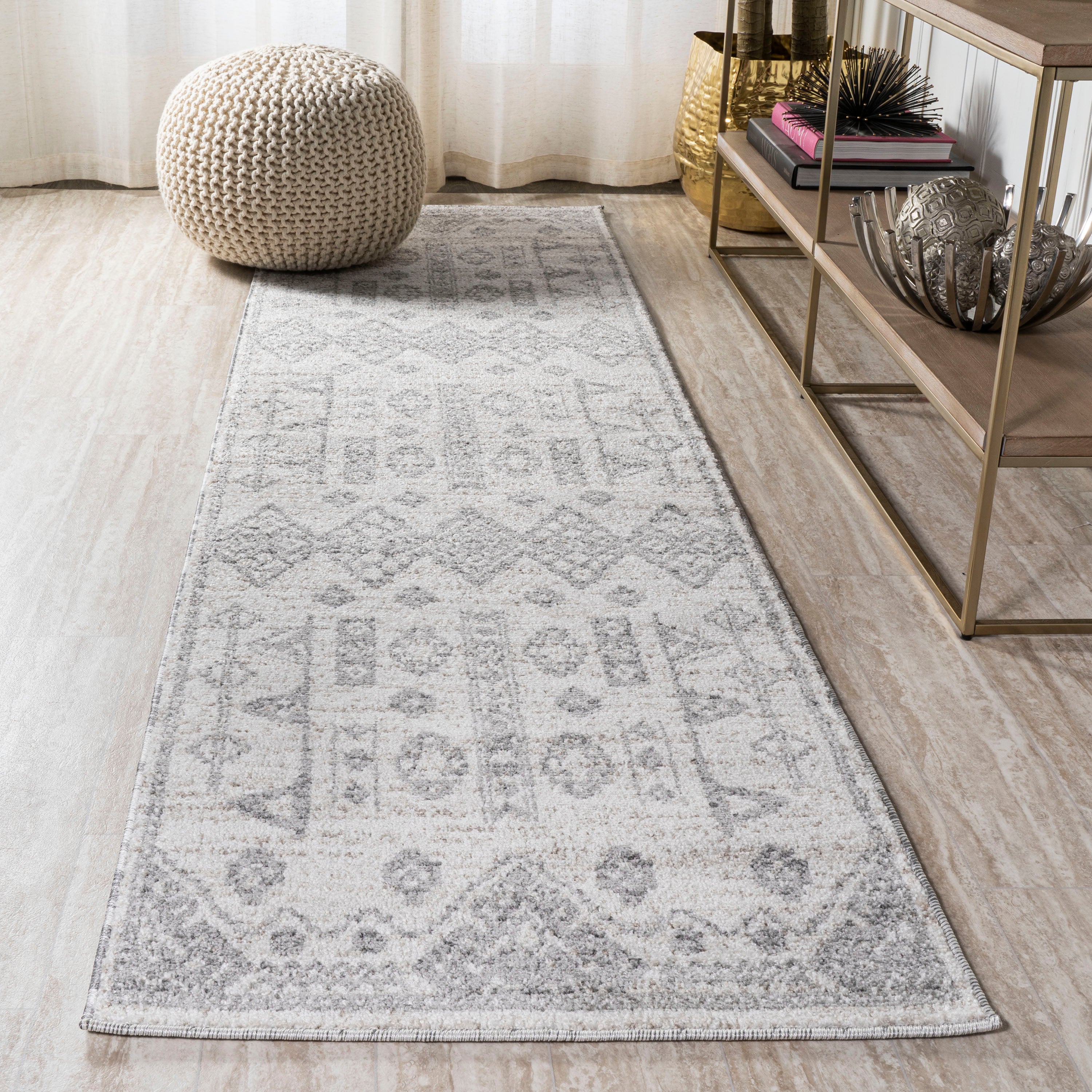 Idris Tribal Diamond Geometric Runner Rug