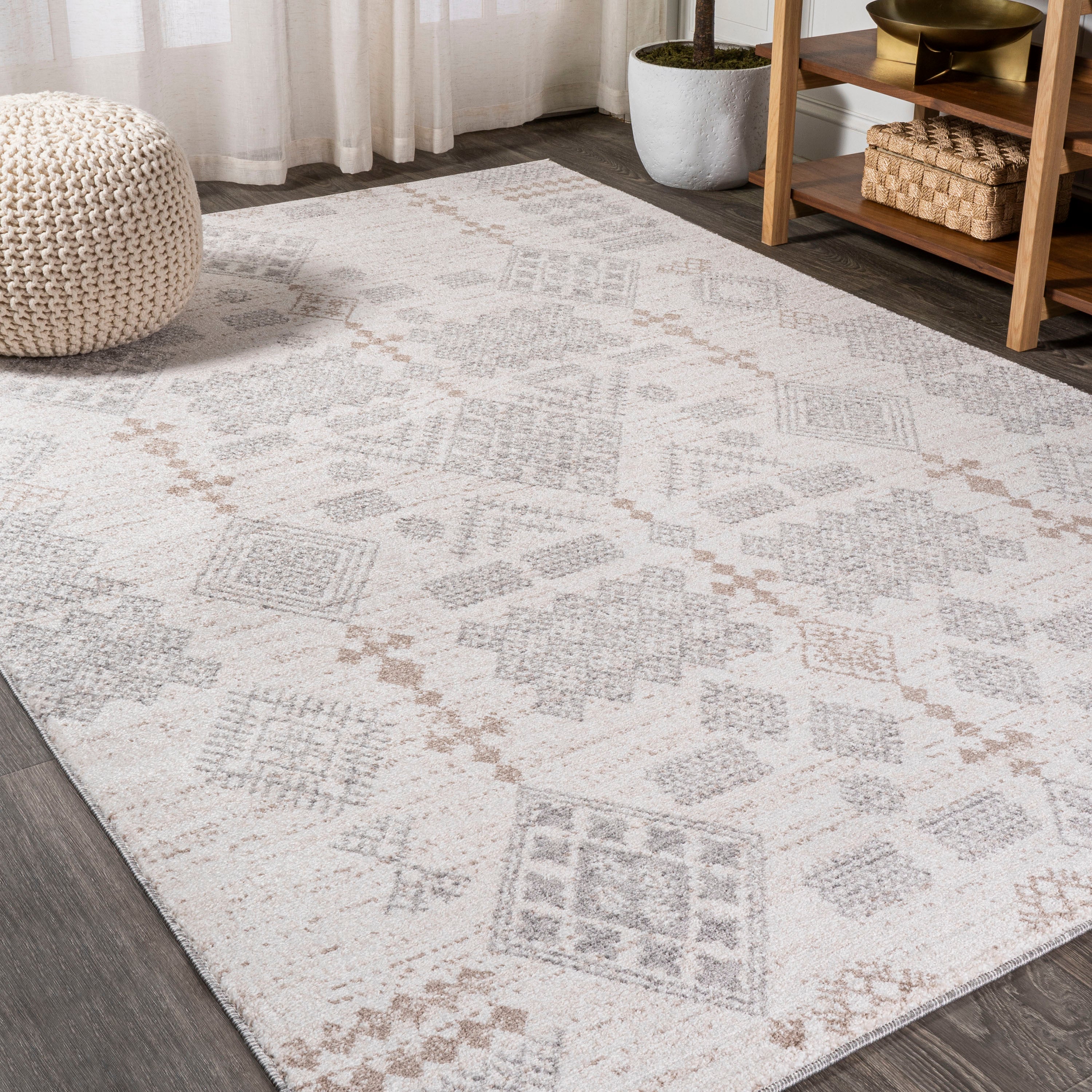 Bhalil Berber Diamond Geometric Area Rug