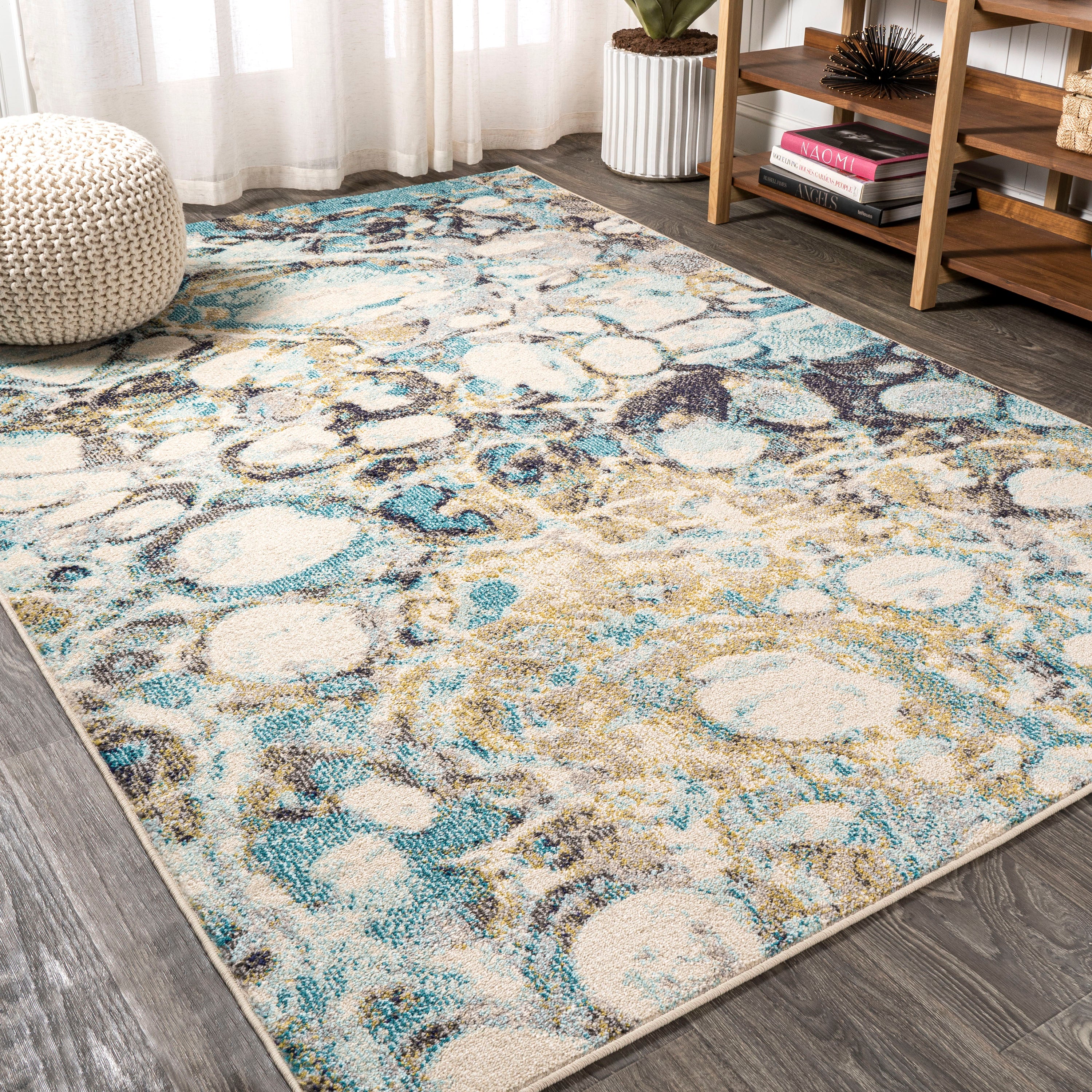 Pebble Marbled Abstract Area Rug